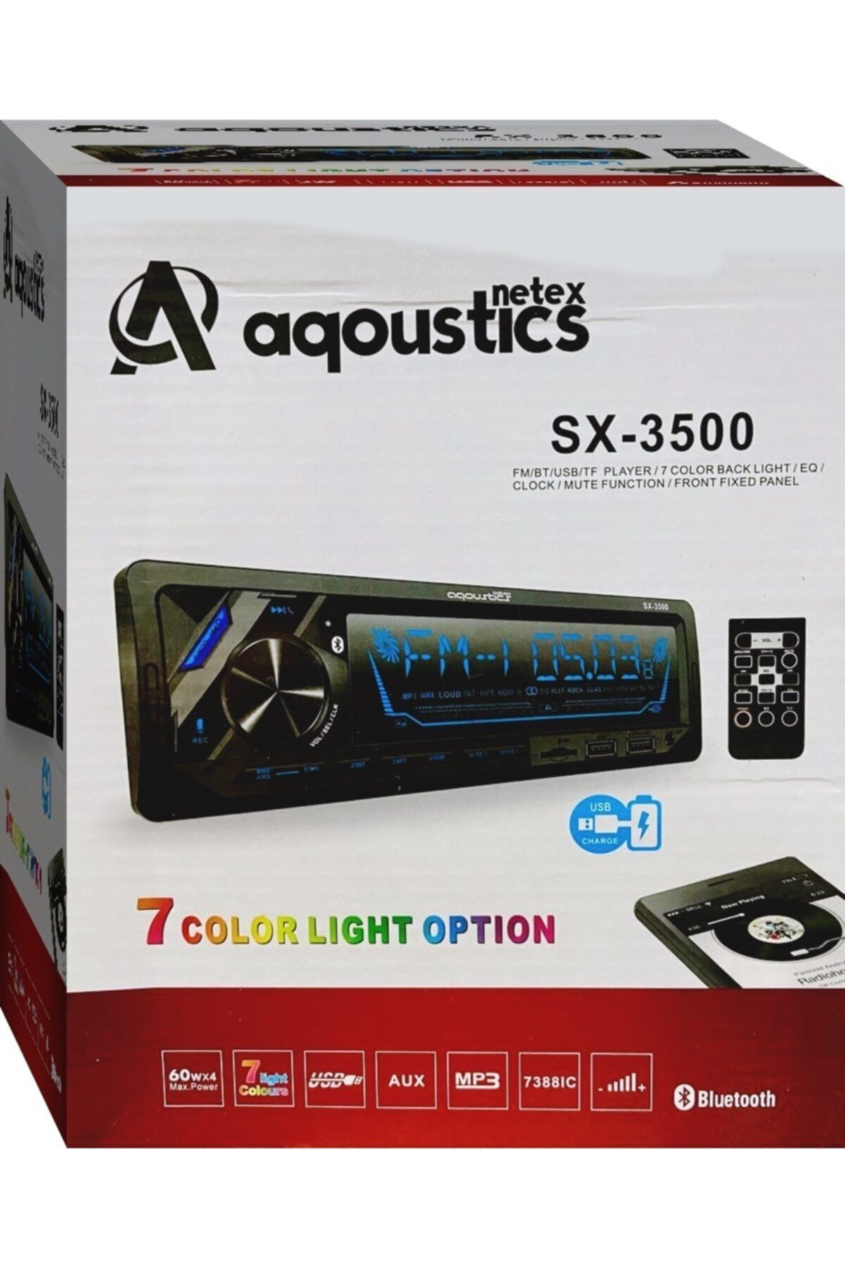 AUDİOMAX Aqoustics Sx-3500bt Sd/usb Bluetooth 7 Renk Değiştirme Özelliği