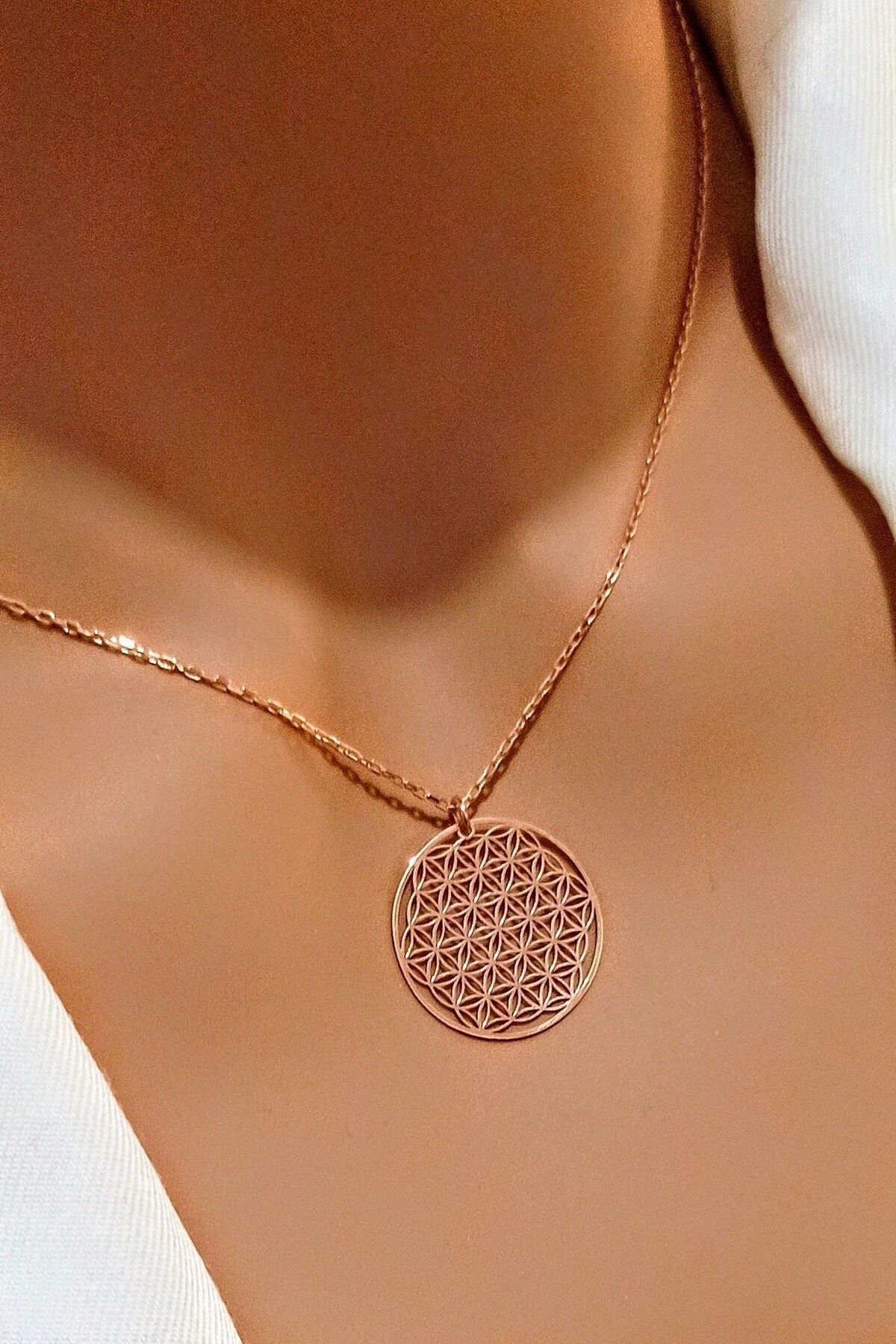 ernsilver Yaşam Çiçeği, Altın Yaldızlı Yaşam Çiçeği, 925 Gümüş, Altın Kaplama, Özel Ahşap Kutulu