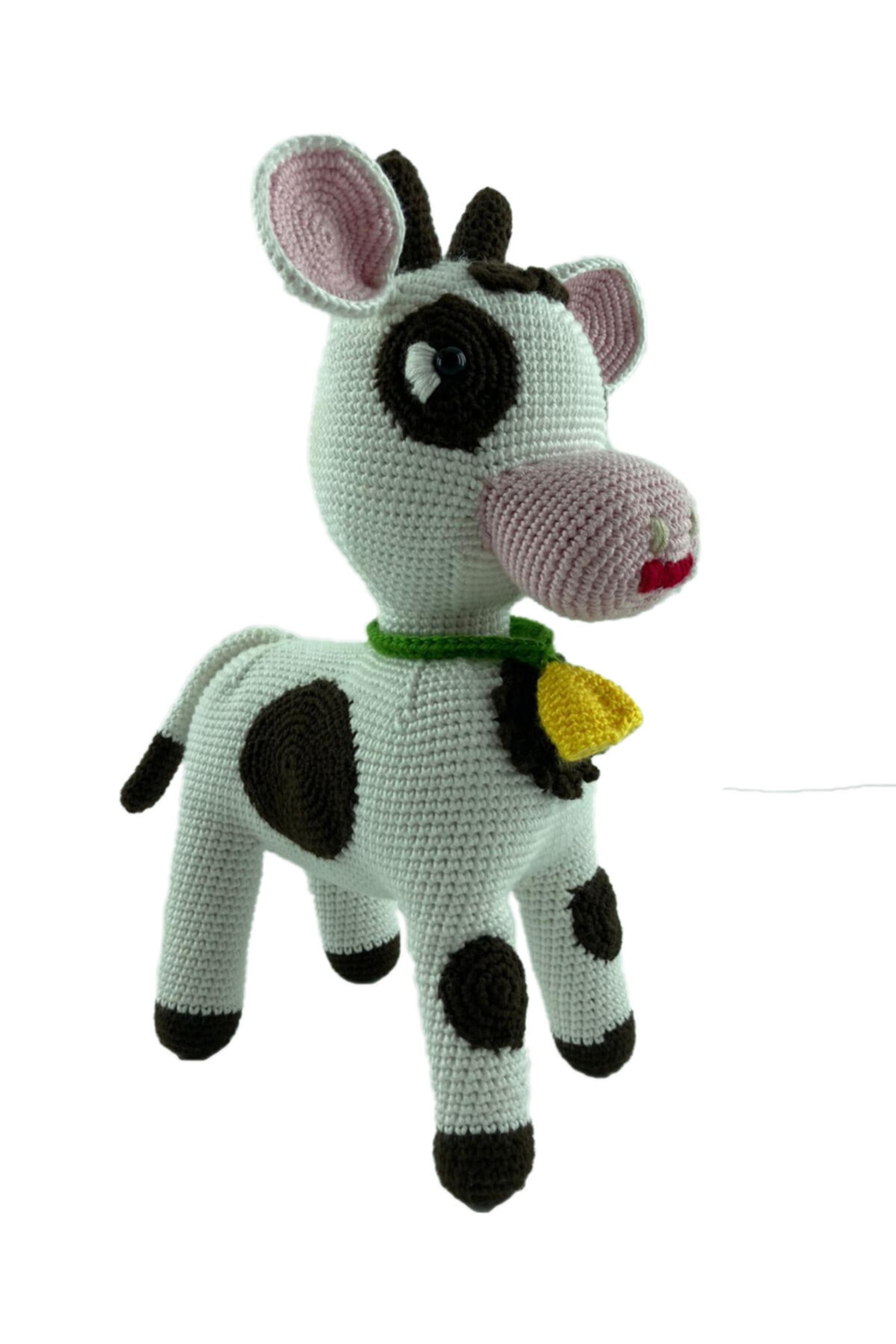 Weego Elde Örme Organik Amigurumi Sevimli Inek Beyaz