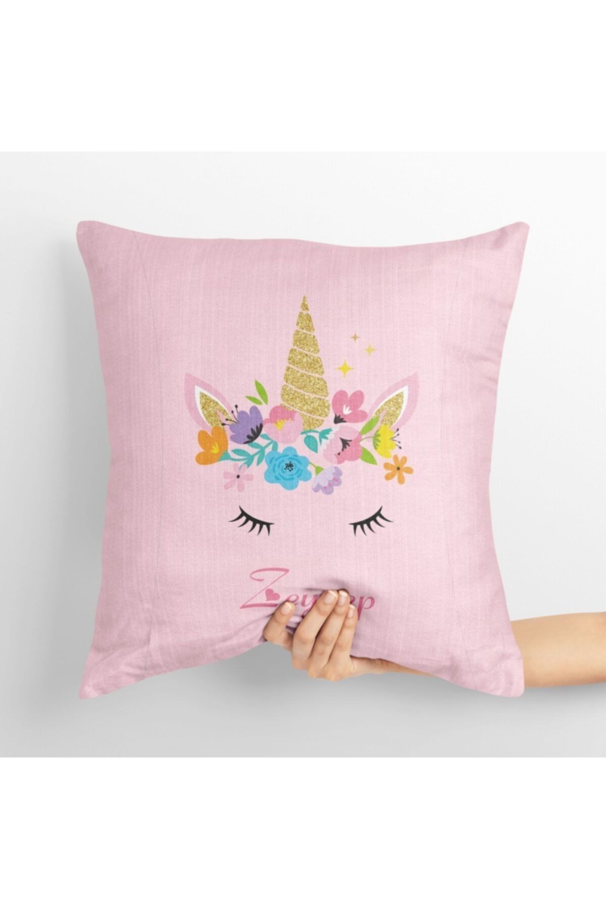 Beshick Pudra Unicorn Çocuk Kırlent Kılıfı Isimsiz