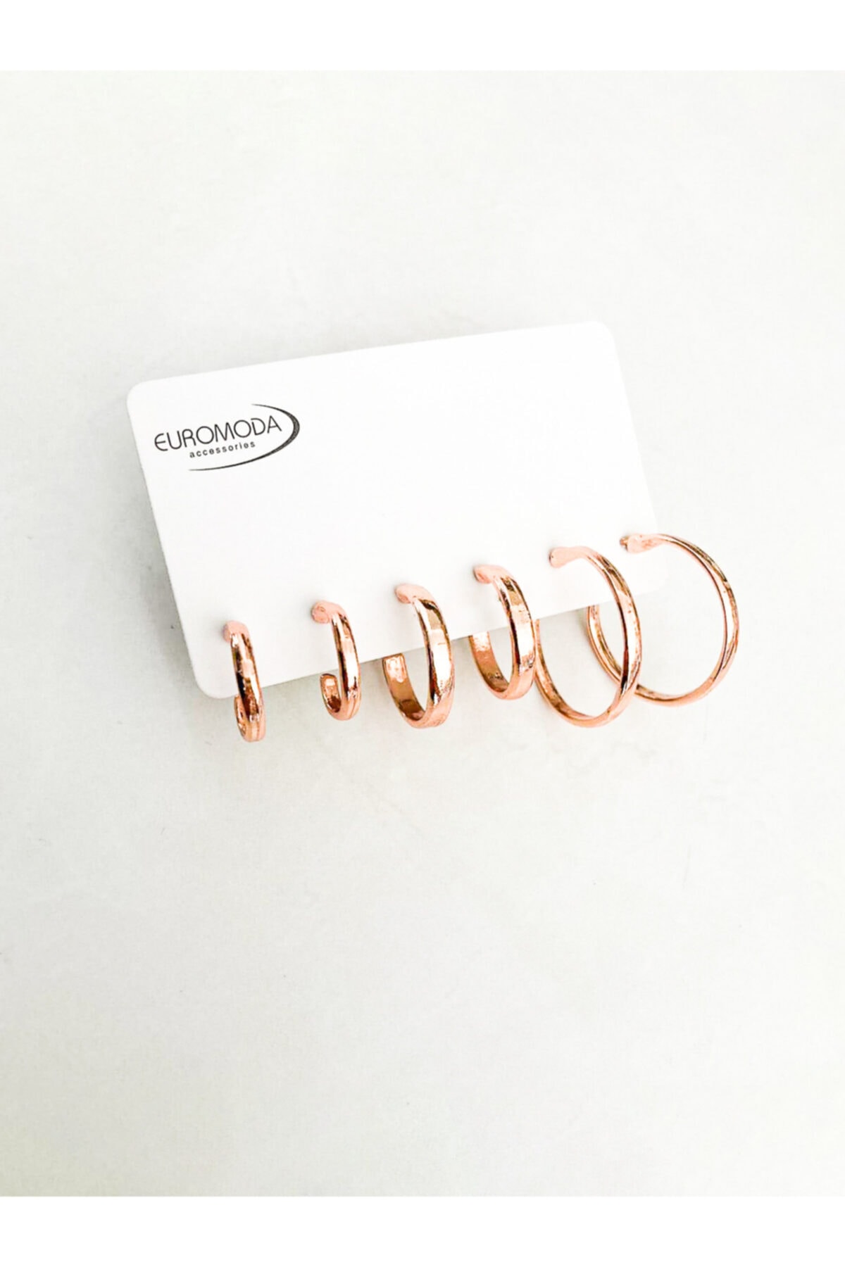 EUROMODA Rose Kaplamalı 6lı Halka Kadın Kız Küpe Seti