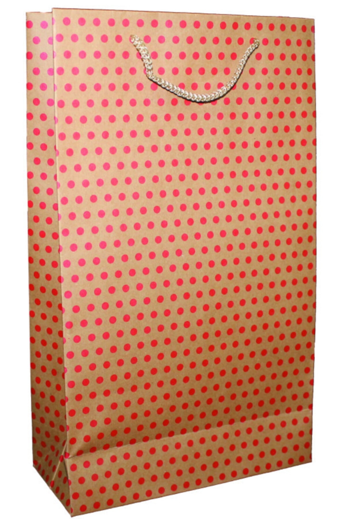 D&YSTORE Kraft Kırmızı Puantiyeli Karton Çanta 24x40x10 (20 ADET)