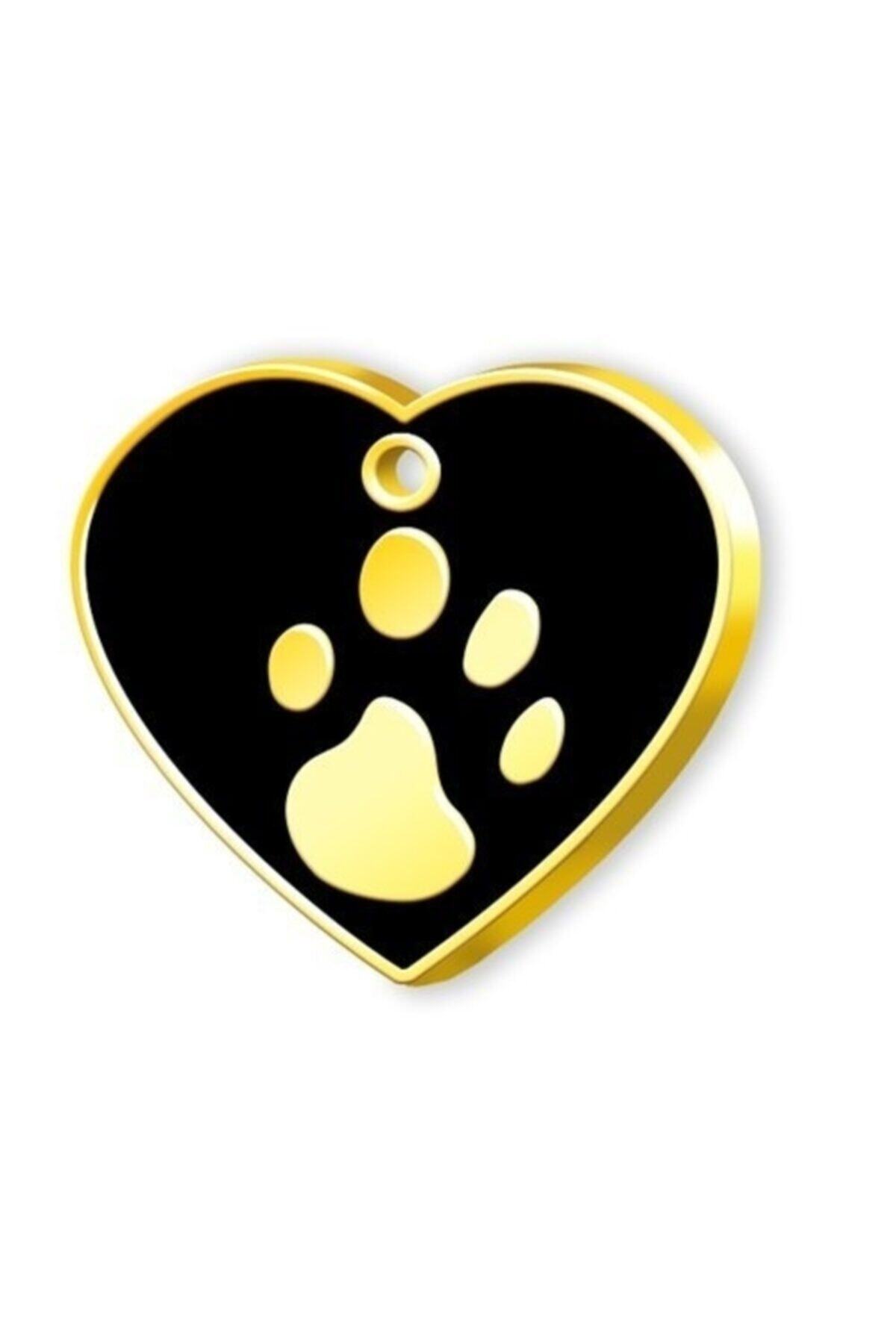 altın pati Kalp Şeklinde Altın Kaplama Büyük Köpek Künyesi