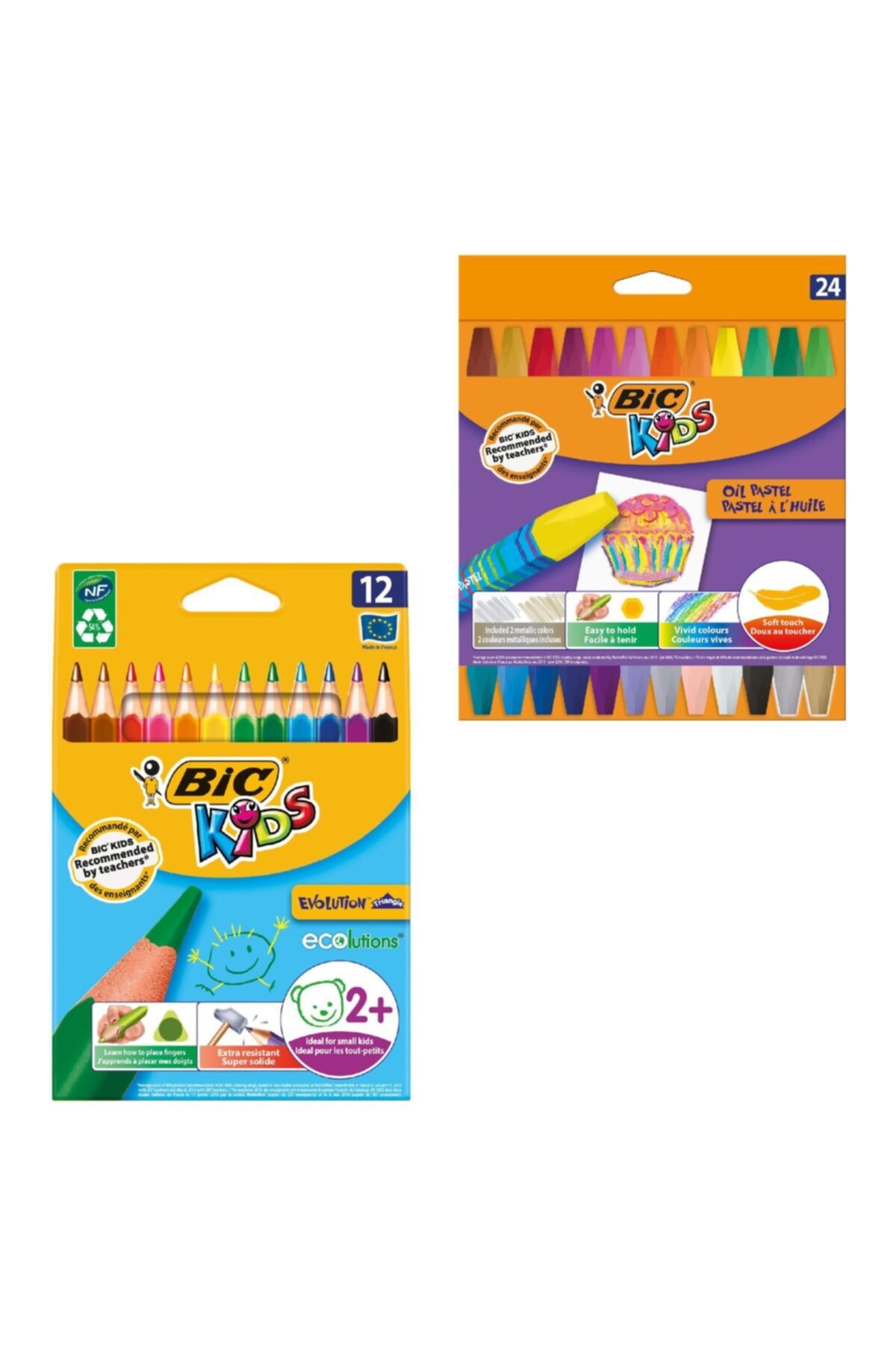 Bic 24'lü Pastel Boya Ve 12'li Kuru Boya Seti