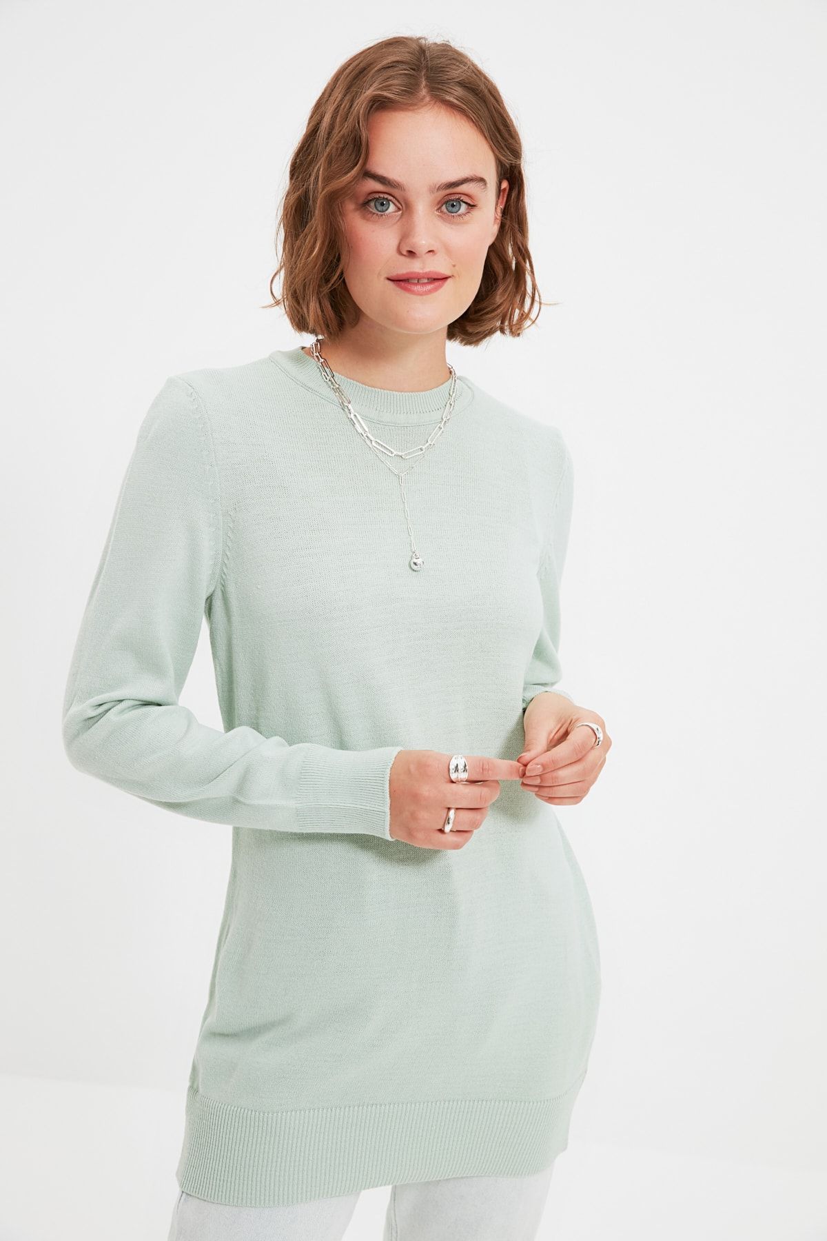 Trendyol Modest Mint Triko Kazak TCTAW22AK0026