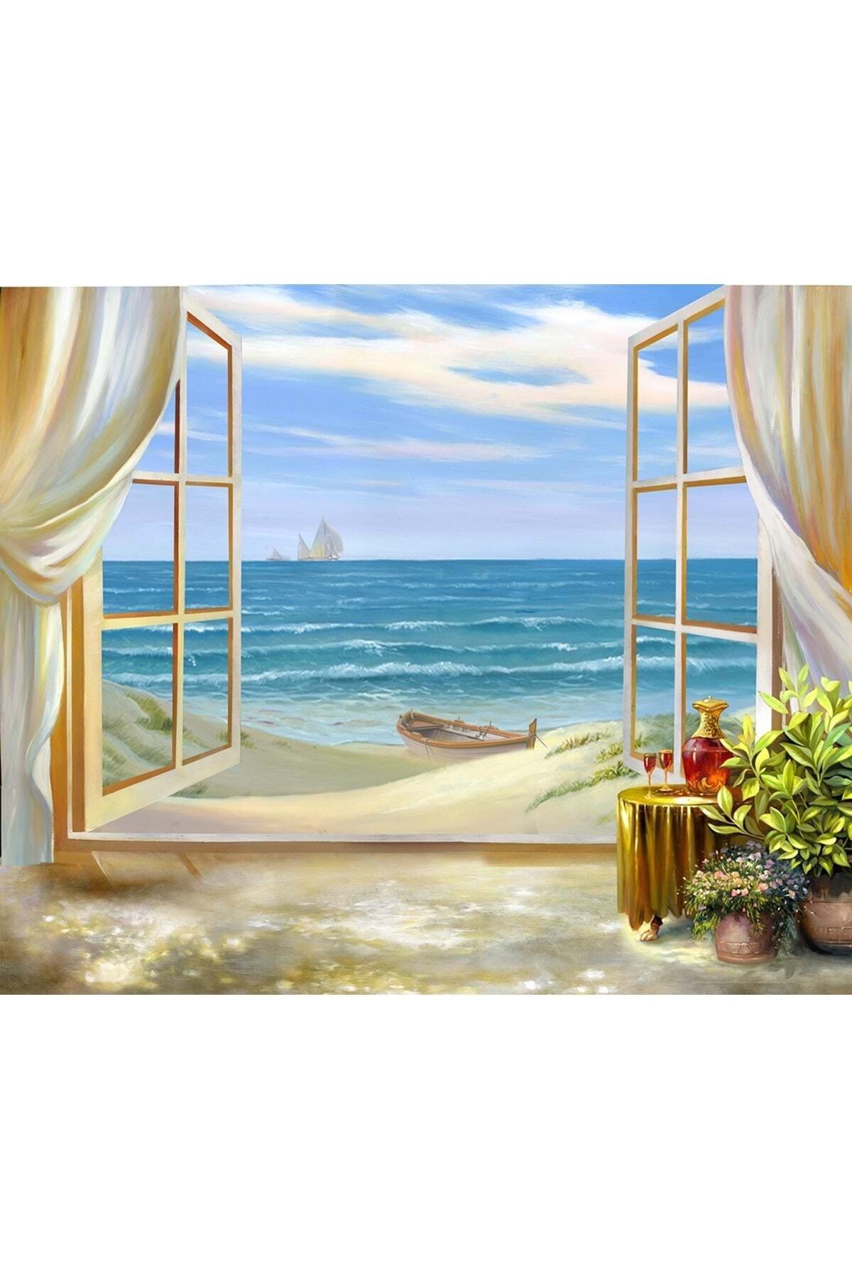 Hobigun Elmas Mozaik Tablo Diamond Painting Kit Puzzle 50x65 Sessiz Pencere