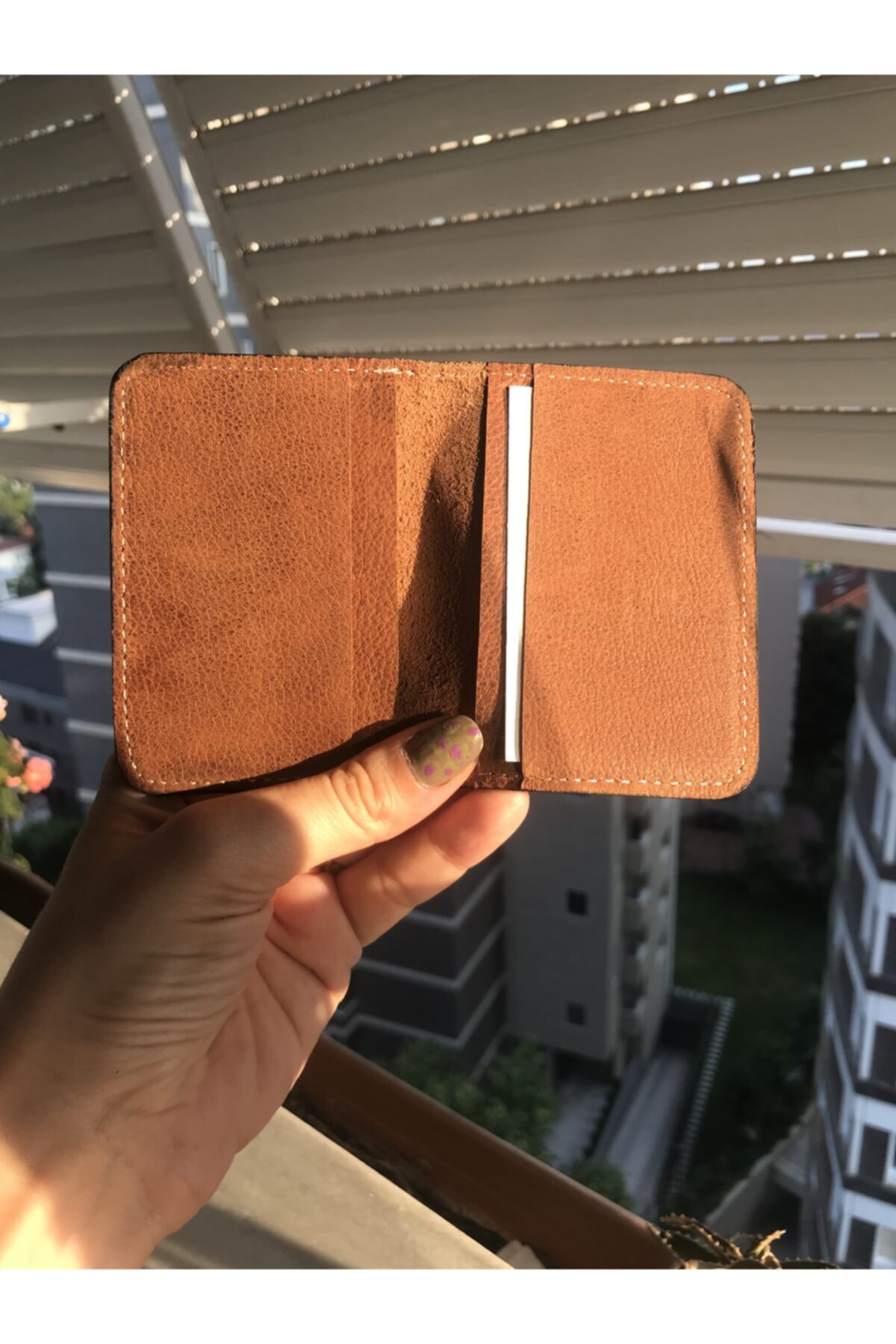 Pinkylola Design Four Model Mat Taba Hakiki Deri Cüzdan & Kartlık