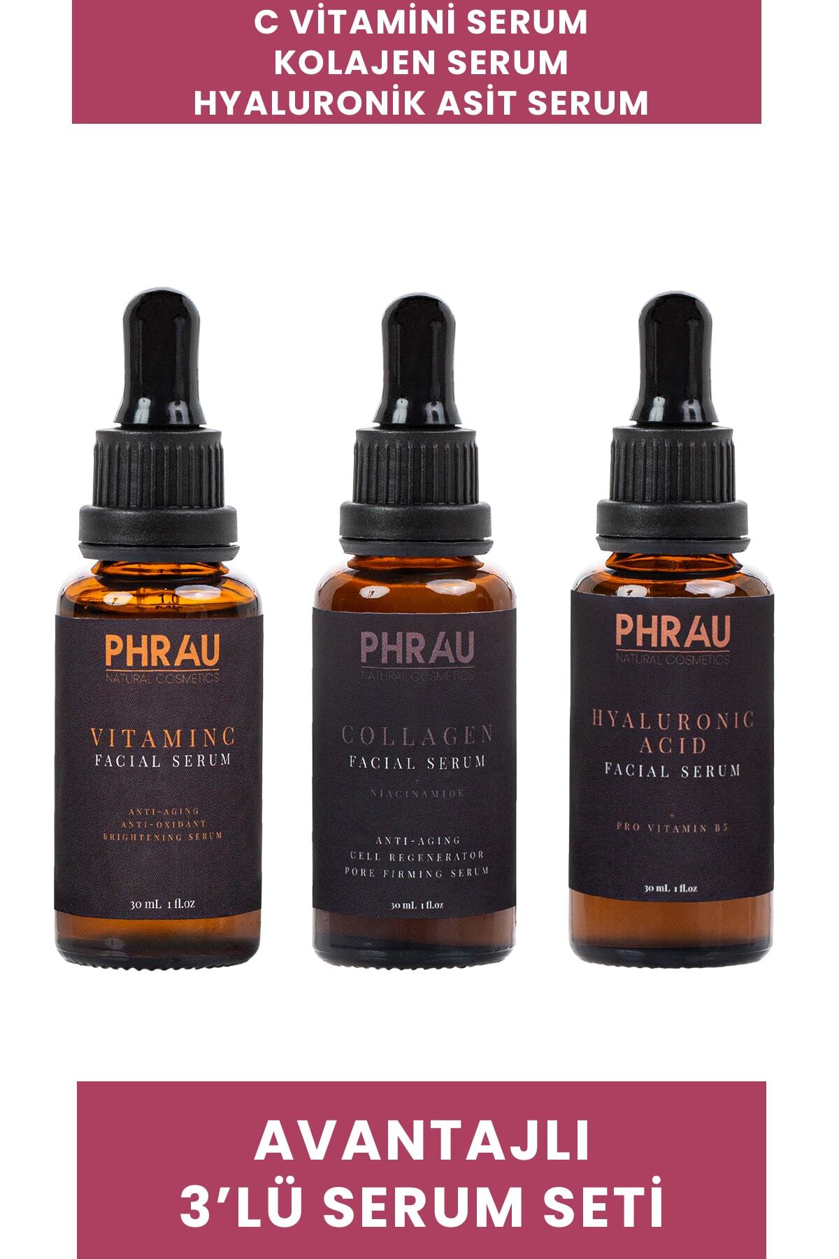 Phrau 3'lü Serum Seti ( Hyaluronic Asid Serum + Kolajen Serum + C Vitamini Serum)
