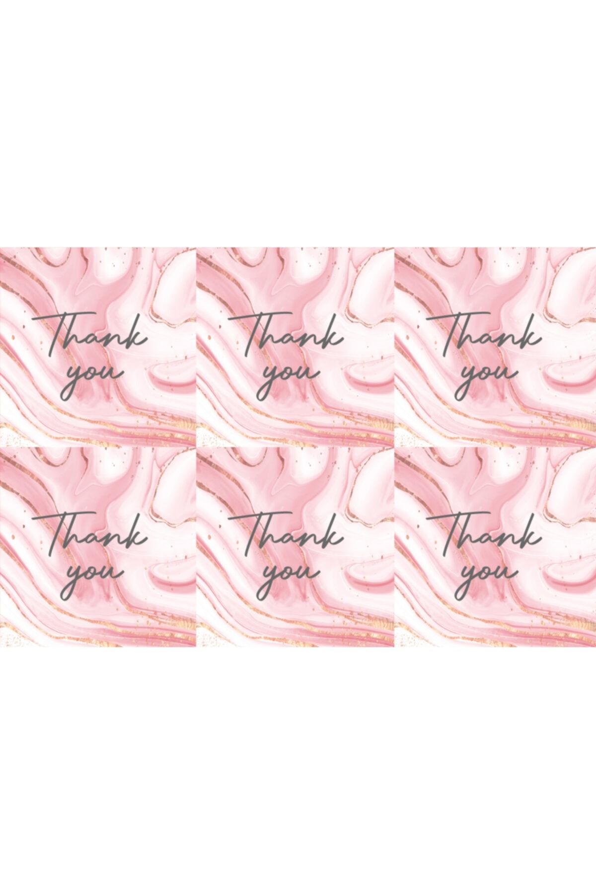 TELLGRAF Mermer Desenli Thank You Sticker (4x4 Cm)