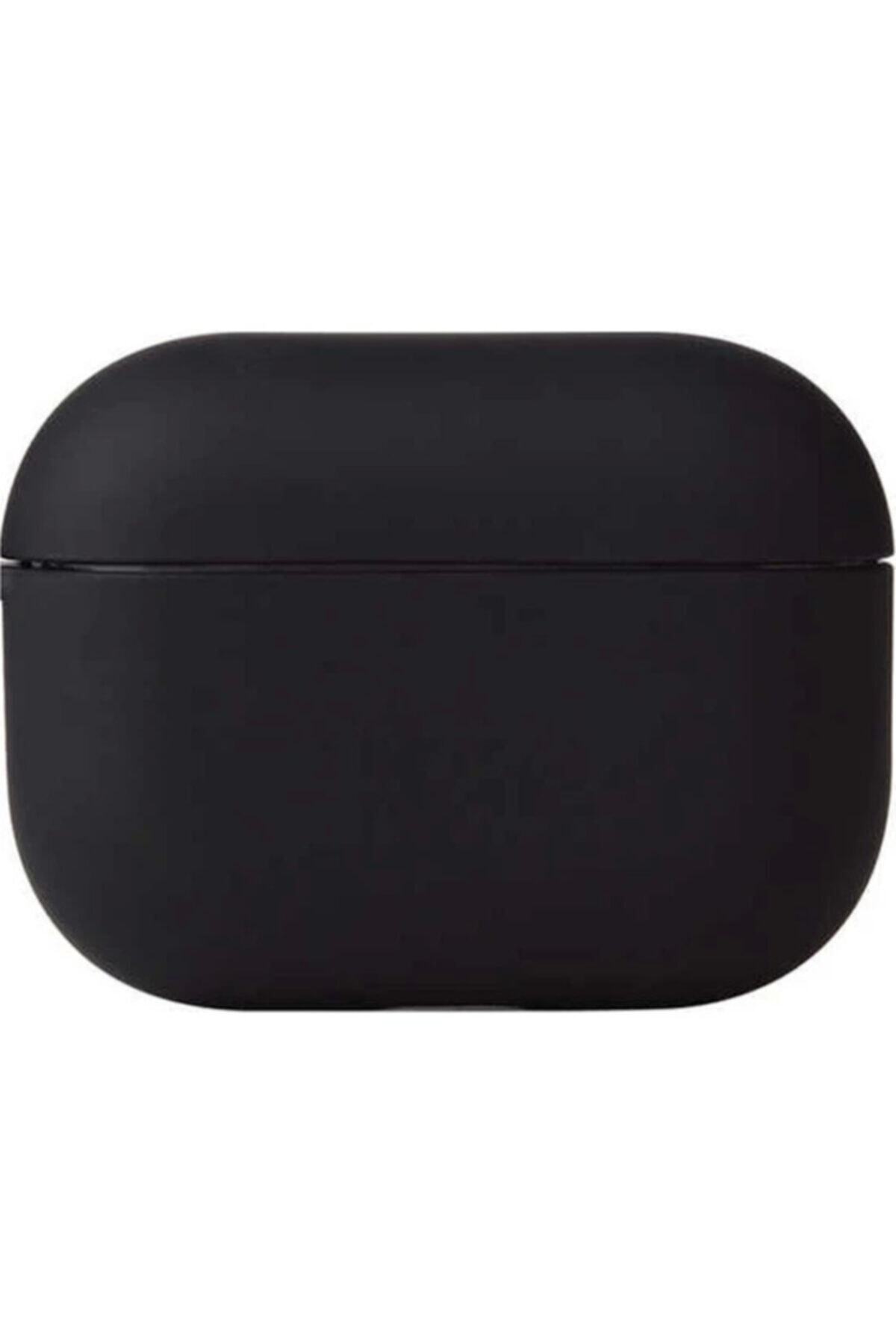 Minesk Airpods Pro Uyumlu Bluetooth Kulaklık Silikon Mat Kancalı Kılıf Siyah