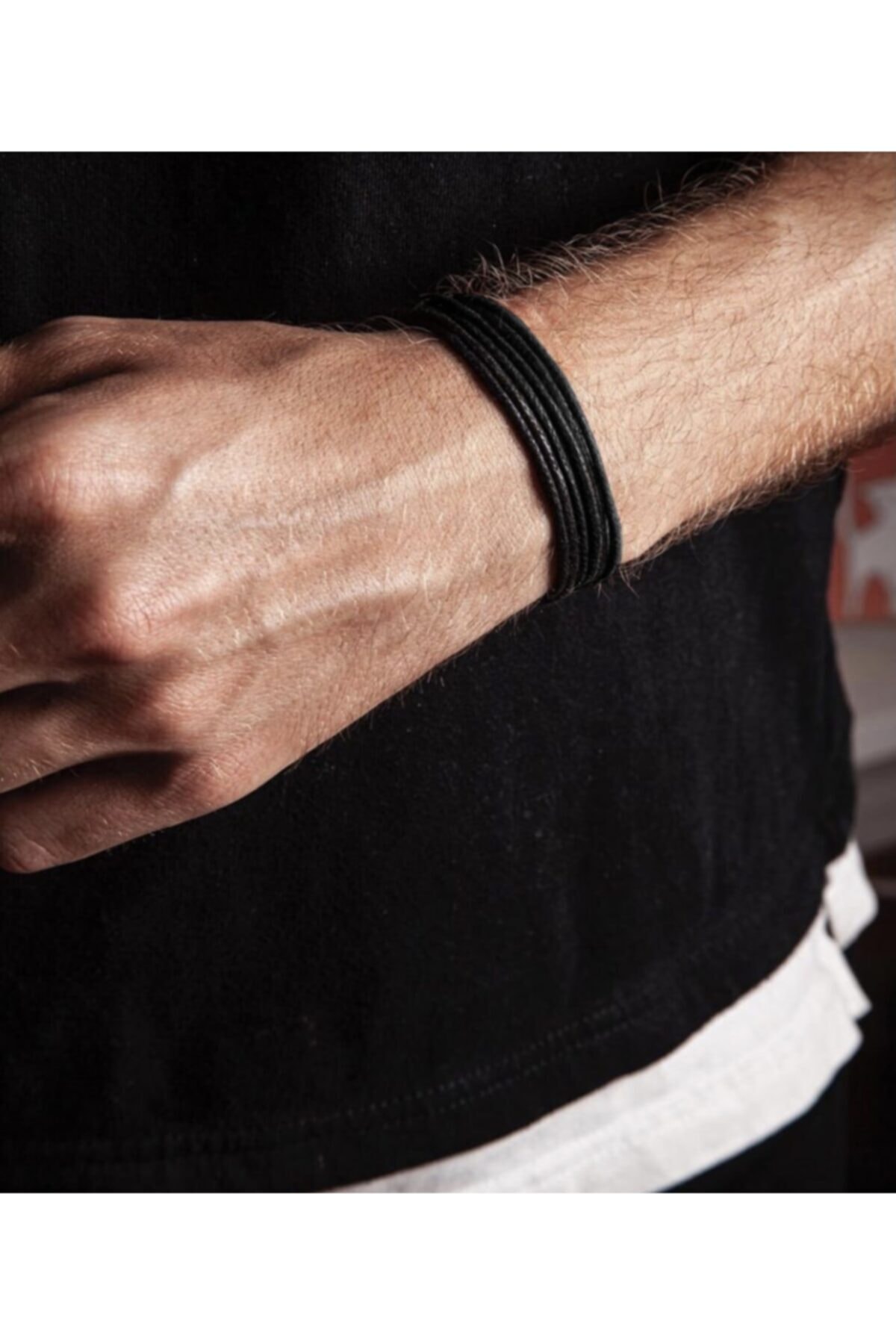 Daphne Store Kalın Ip 3'lü Siyah Ayarlanabilir Bileklik