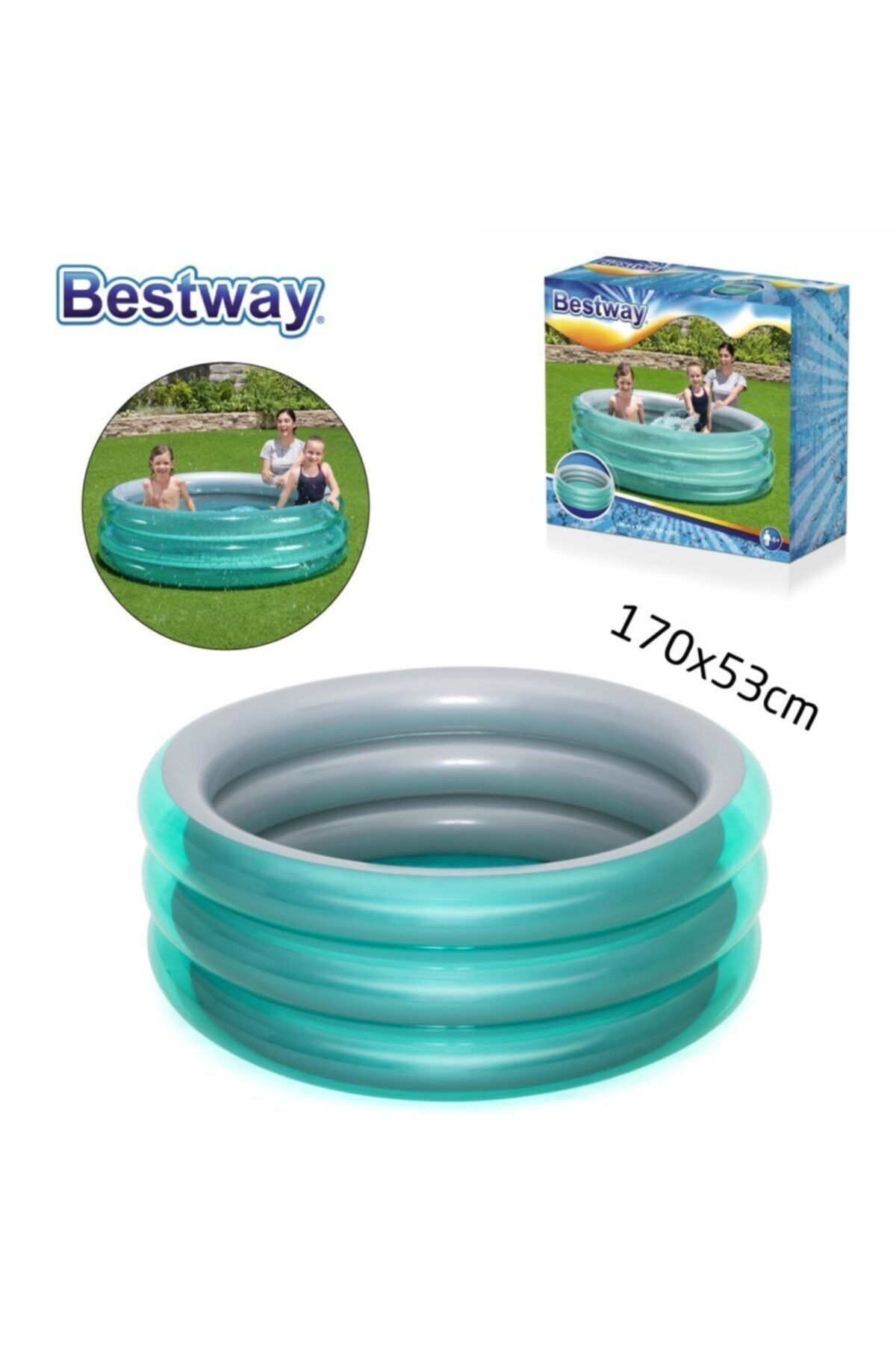 BESTWAY 3 Halkalı Yeşil Yuvarlak Havuz 170x53cm 51042