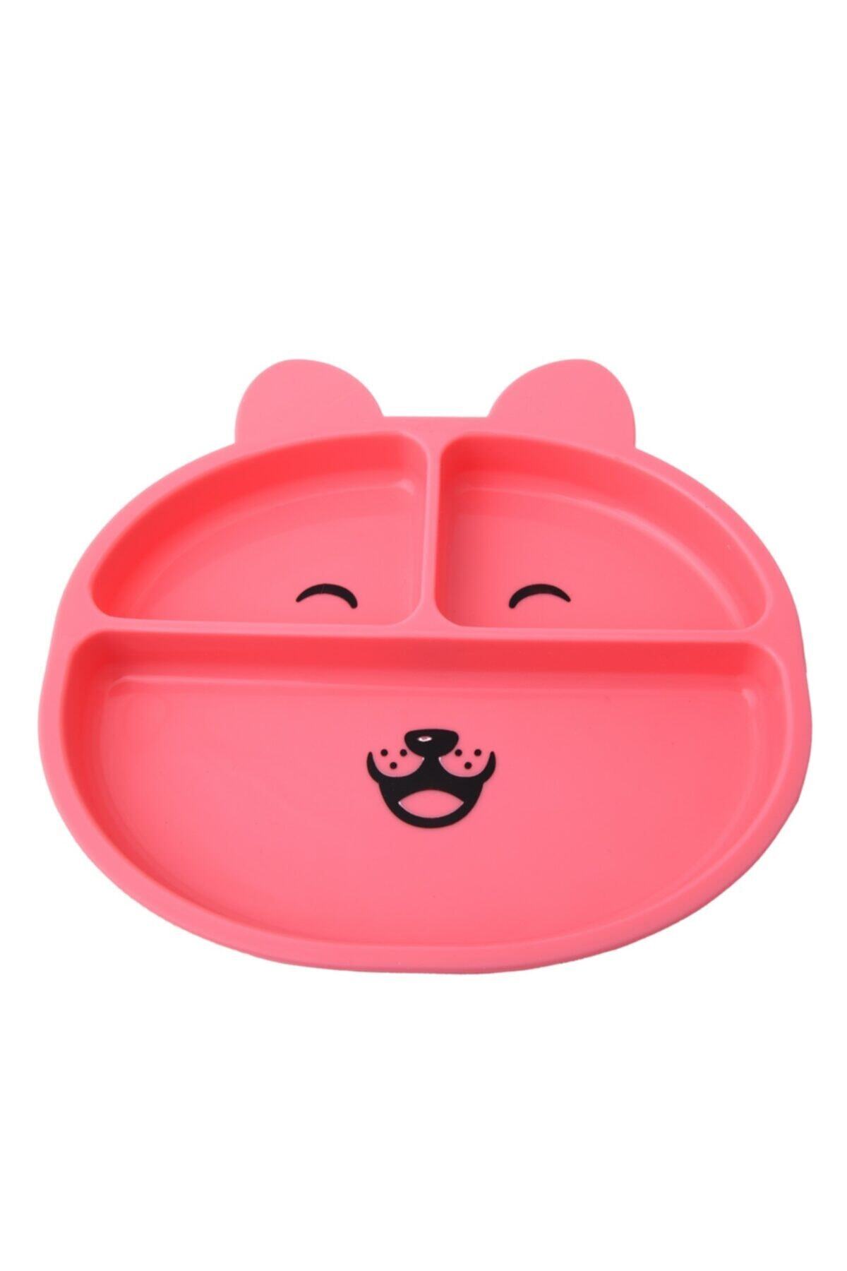 YumioKids Vakumlu Tasarım Figürlü Silikon Mama Tabağı Pembe