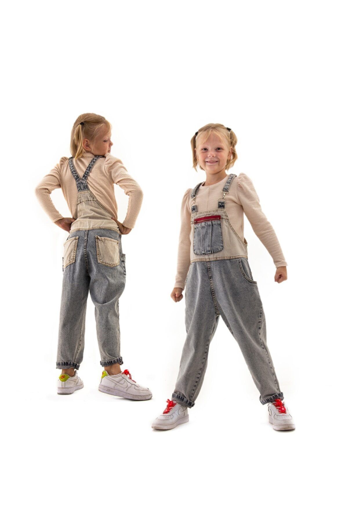 Escabel Kız Çocuk Denim Salopet Tulum