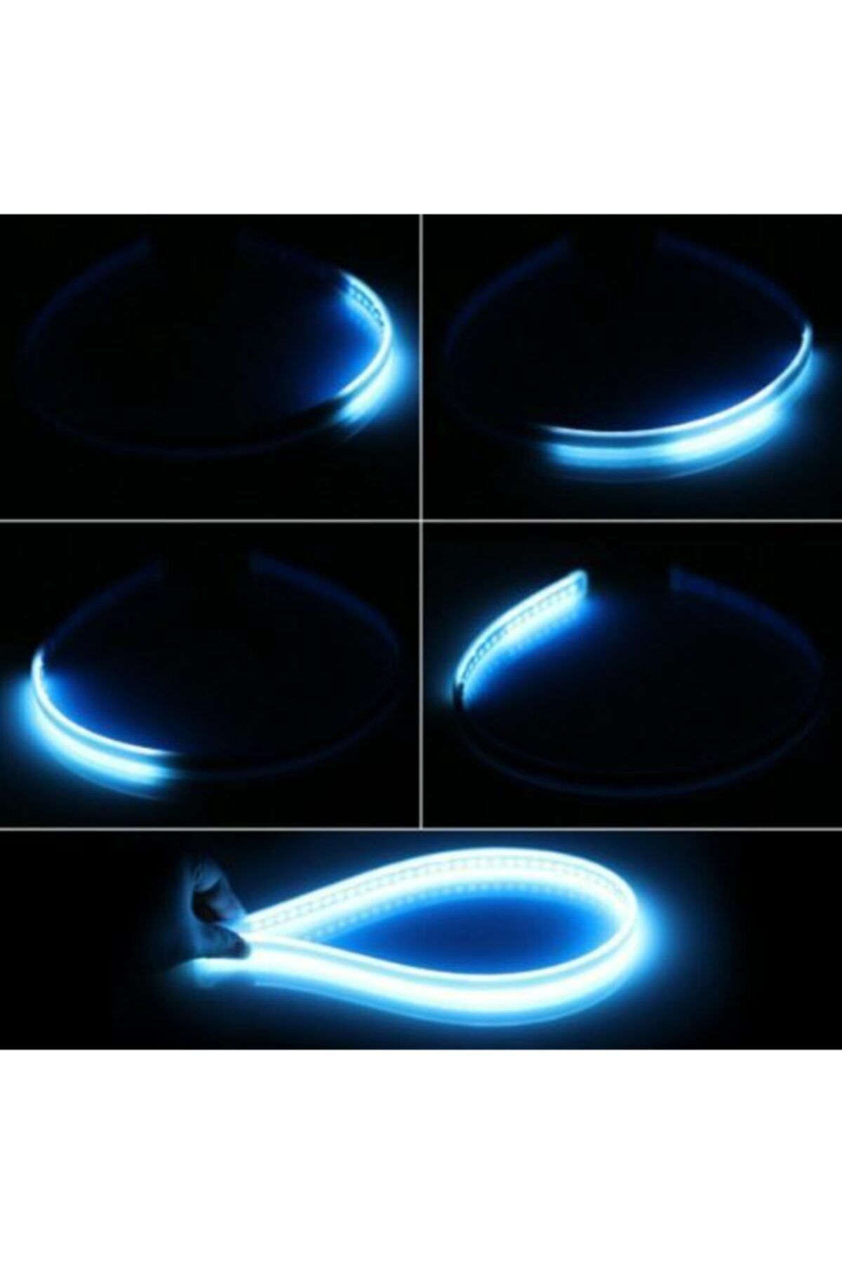 TEKNOCLUB Far Üstü & Far İçi Selamlamalı Sinyalli Mavi-Turuncu Kayar Led 2'li Set 30cm Mavi30cm
