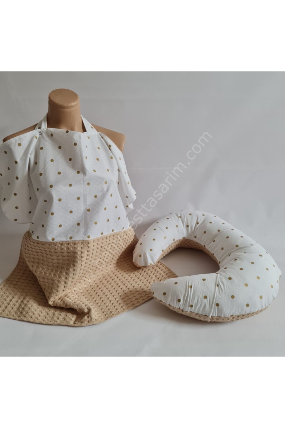 babynestdunyasi Kahve Pike Emzirme Önlüğü Ve Yastığı