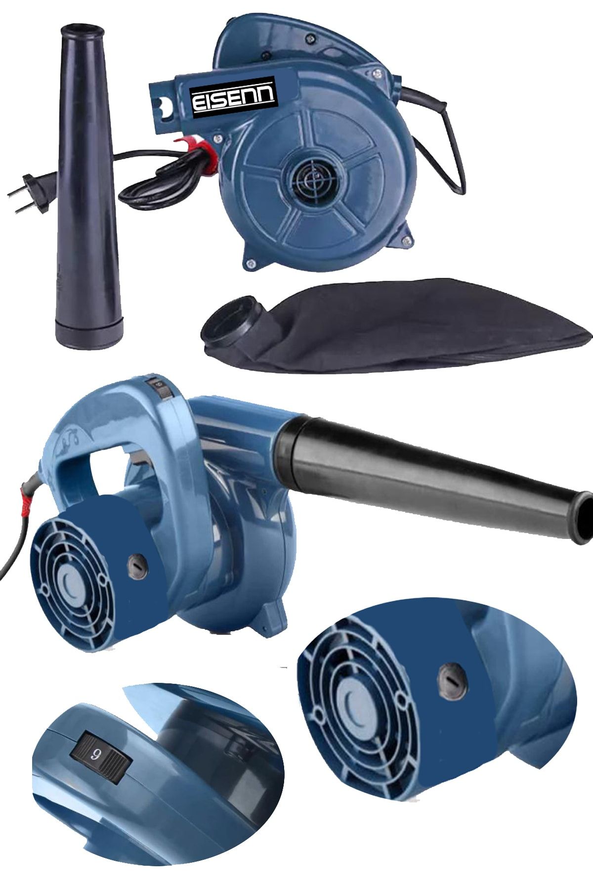 Eisenn Technology Power 1800 W Devir Ayarlı Elektrikli Hava Körüğü Üfleme Makinası Emme Özellikli