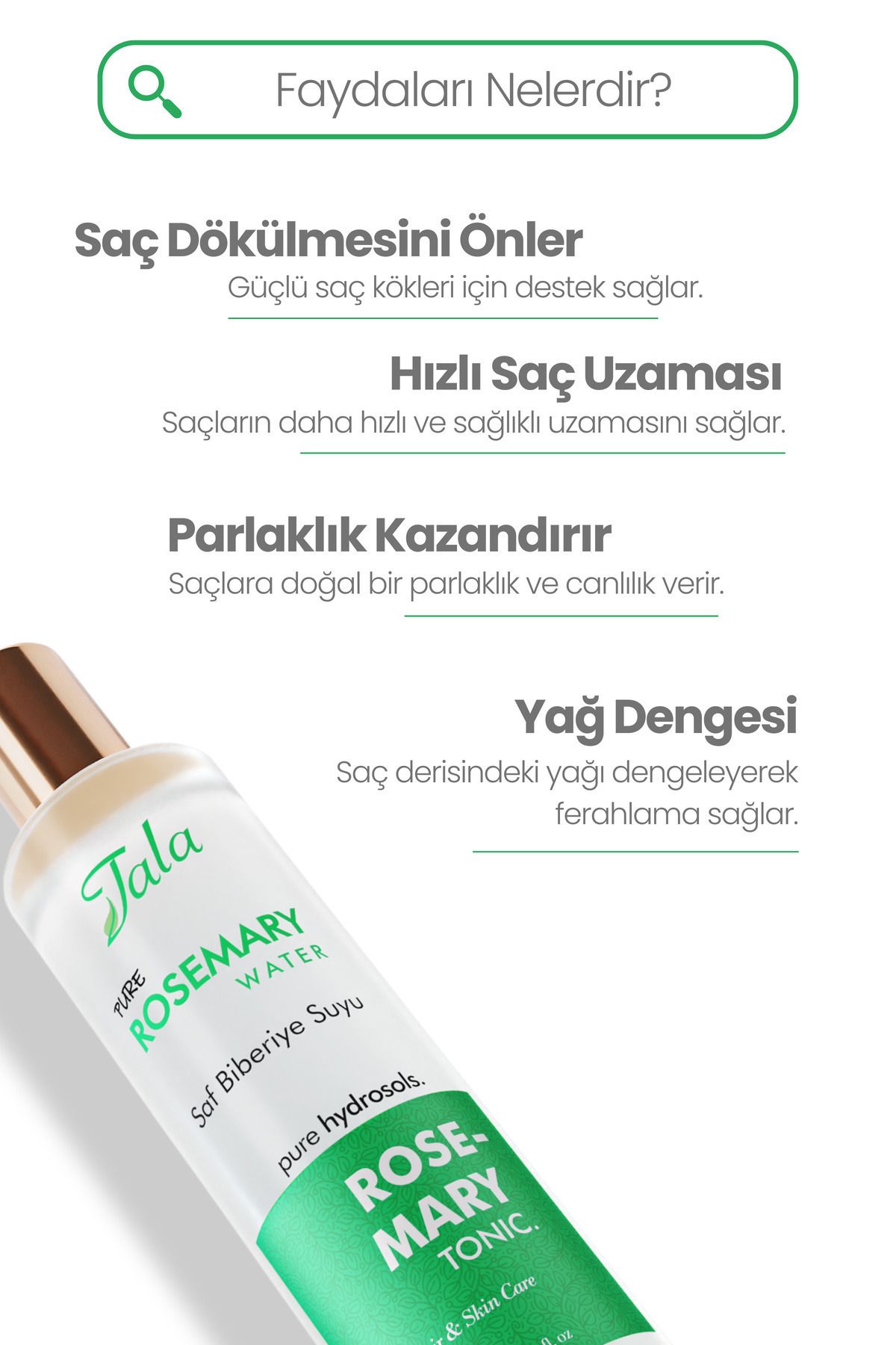 Biberiye Suyu Güçlendirici Saç Toniği %100 Saf Ve Doğal Hızlı Saç Uzatma Dökülme Karşıtı 100 ml