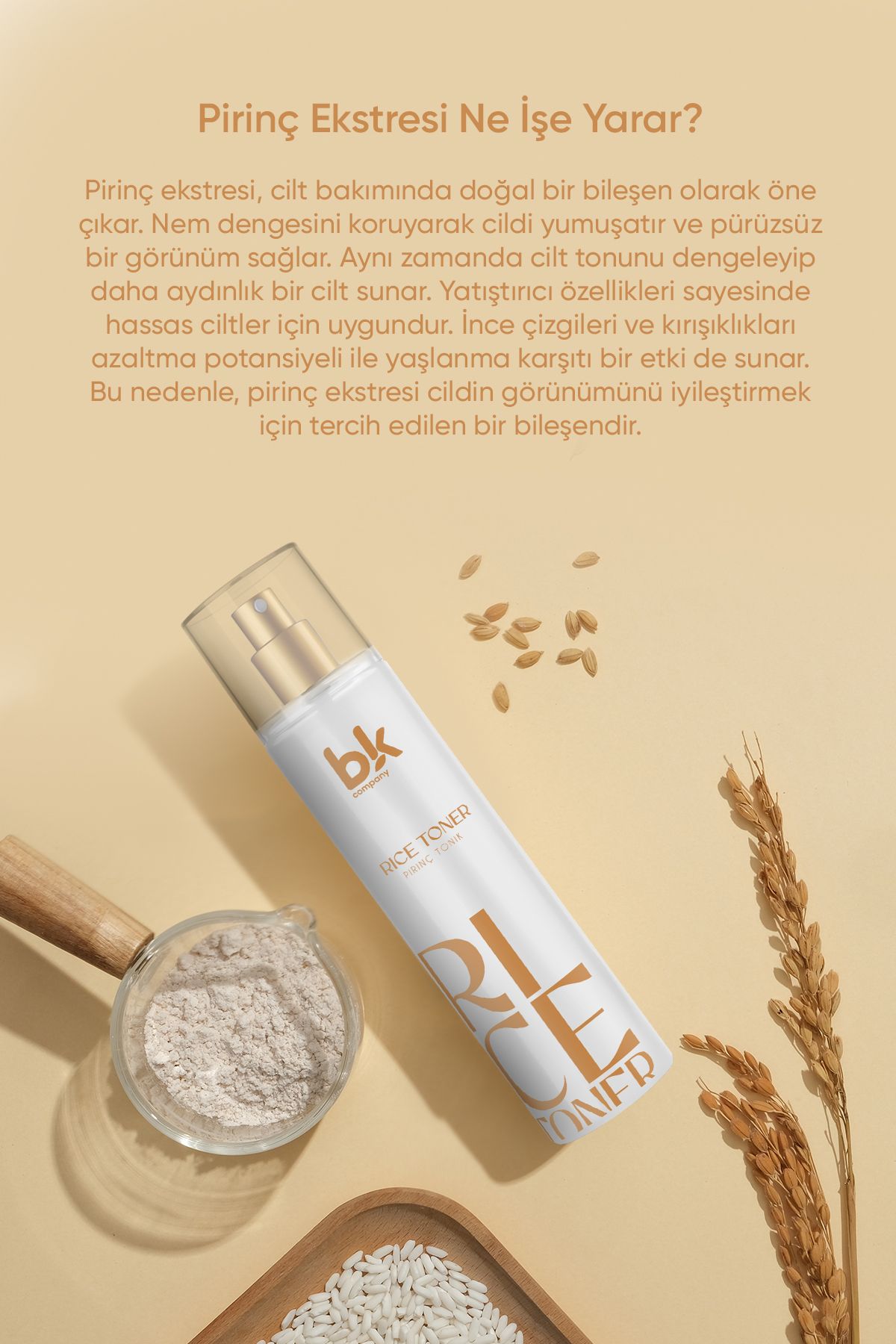 Pirinç Özlü Beyazlatıcı Aydınlatıcı Leke Karşıtı Pirinç Tonik Rice Toner 200 ml