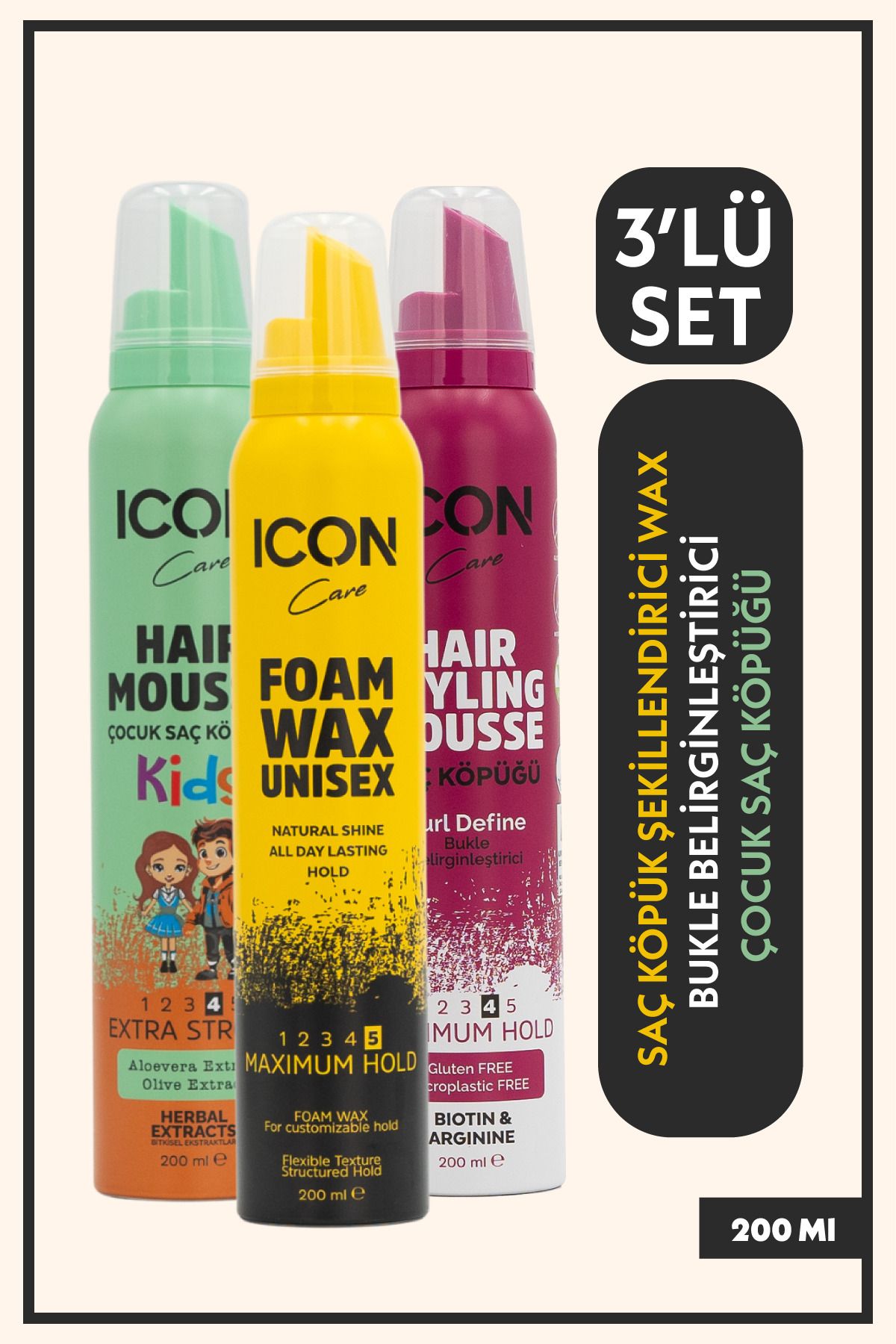 iconcare ICON Care SAÇŞEKİLLENDİRİCİ 3'LÜ SET