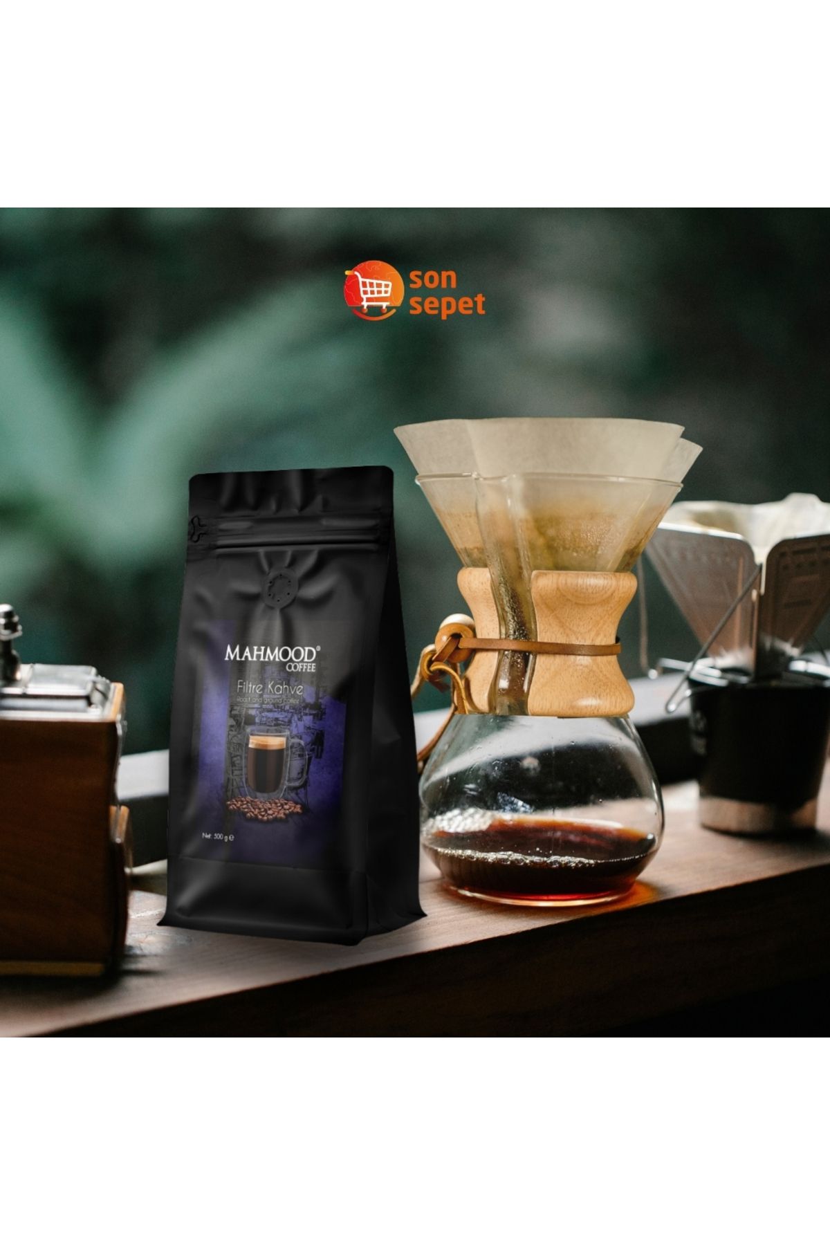 Coffee Filtre Kahve 500 Gr ve Rubin Küçük Boy Kahve Filtresi Naturel Kağıt 2 Numara 100'lü