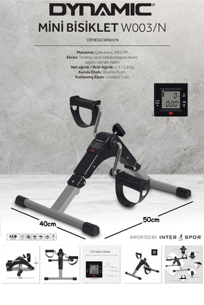 W003 Katlanabilir Dijital Göstergeli Direnç Ayarlı El Ayak Egzersiz Kondisyon Bisikleti Pedal Image 0