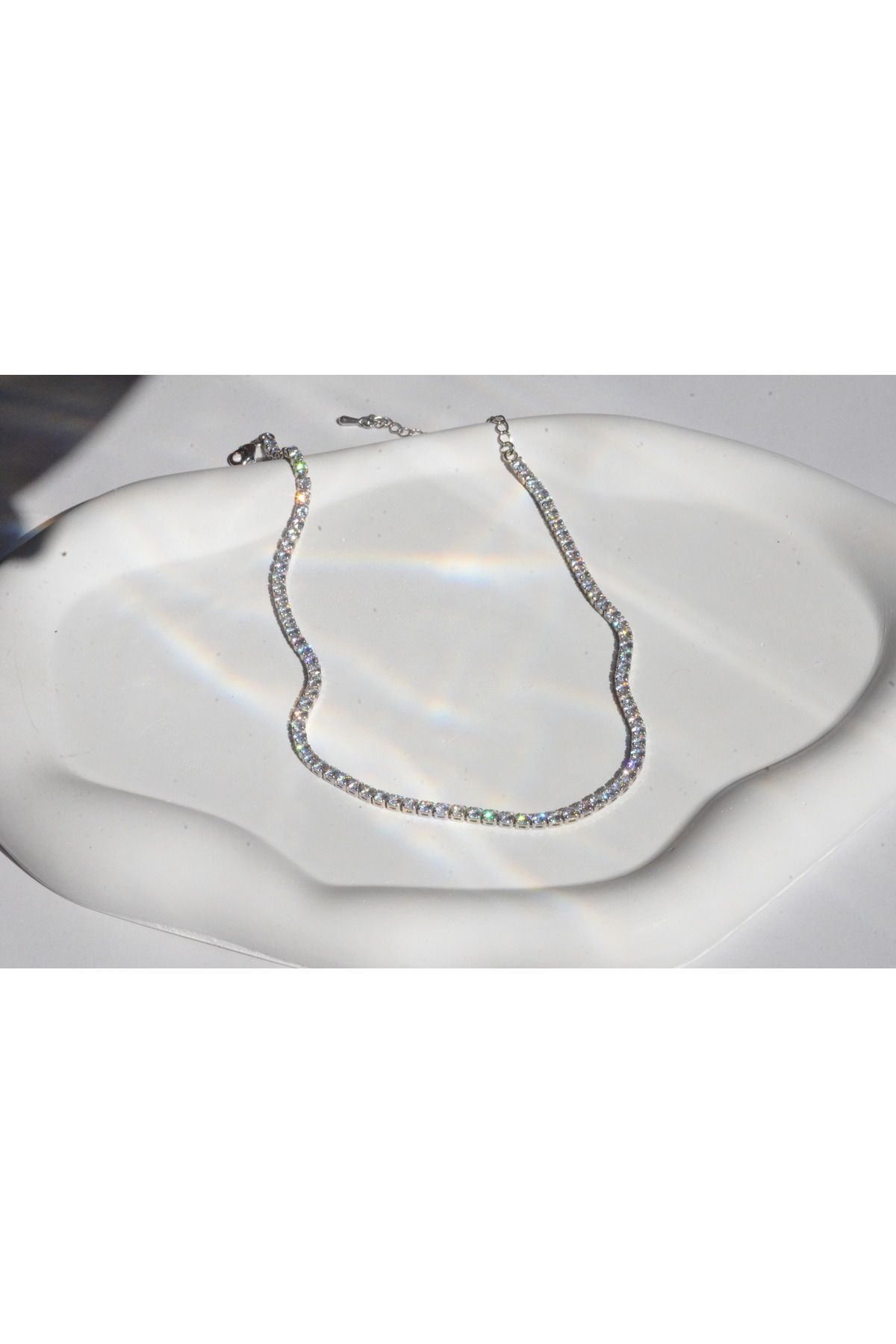 almitra jewelry Zirkon TaşlıChoker Kolye