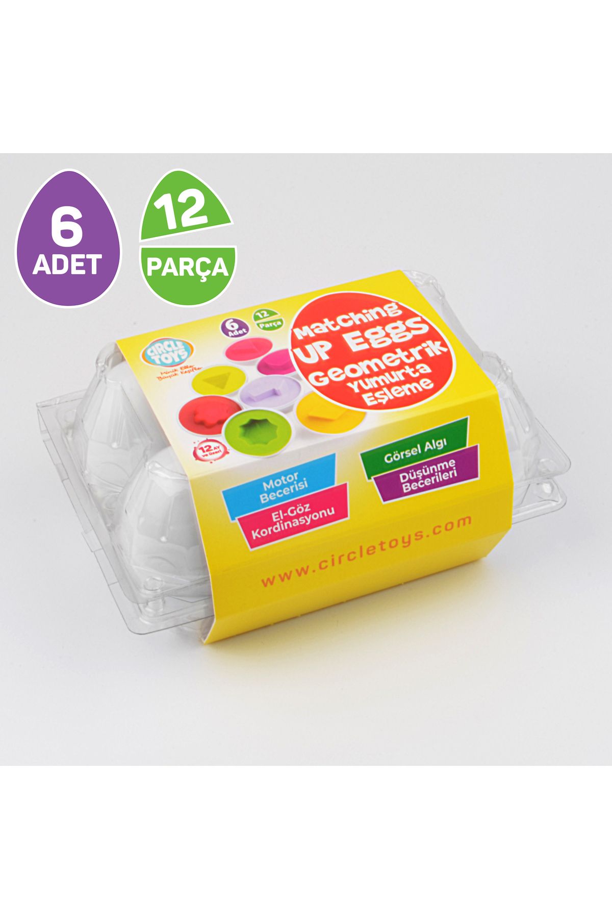 Geometrik Yumurta Eşleme Oyunu (6 Lı Paket)