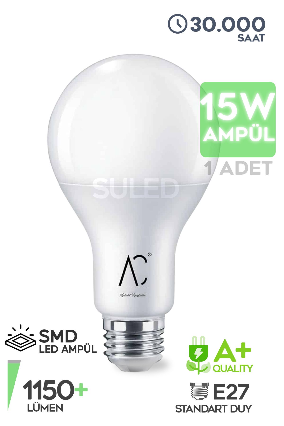 SULEDTasarruflu Led AmpülTekli 15w Güçlü Aydı...