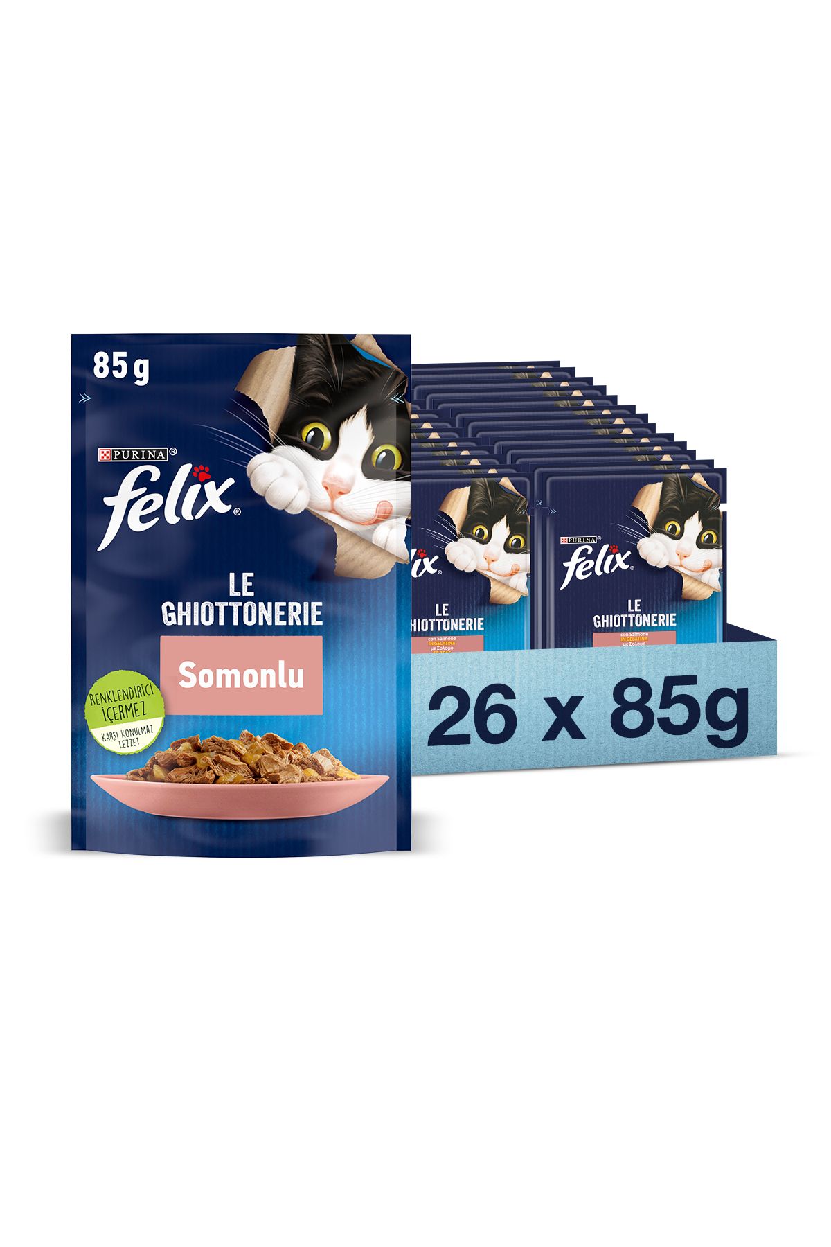 FELİXSomonlu Yaş Kedi Maması26 Adet X 85 Gr.