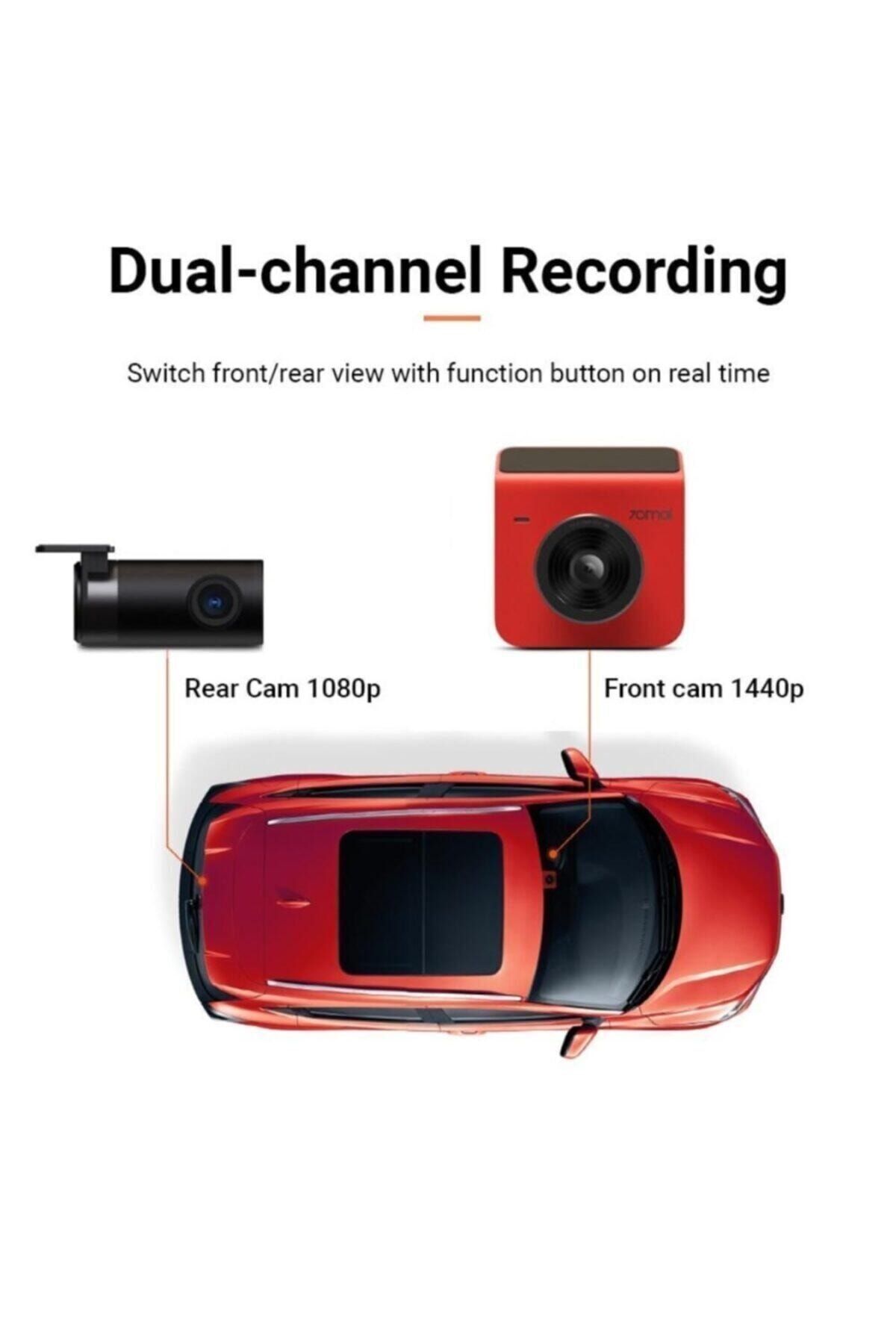 70mai A400 Dashcam 1440p Quad Hd 2k 145° Açılı Gece Görüşlü Araç Kamerası Kırmızı