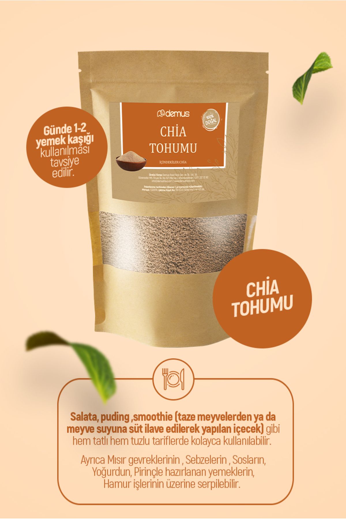 DEMUS FOOD CHİA TOHUMU 250 G