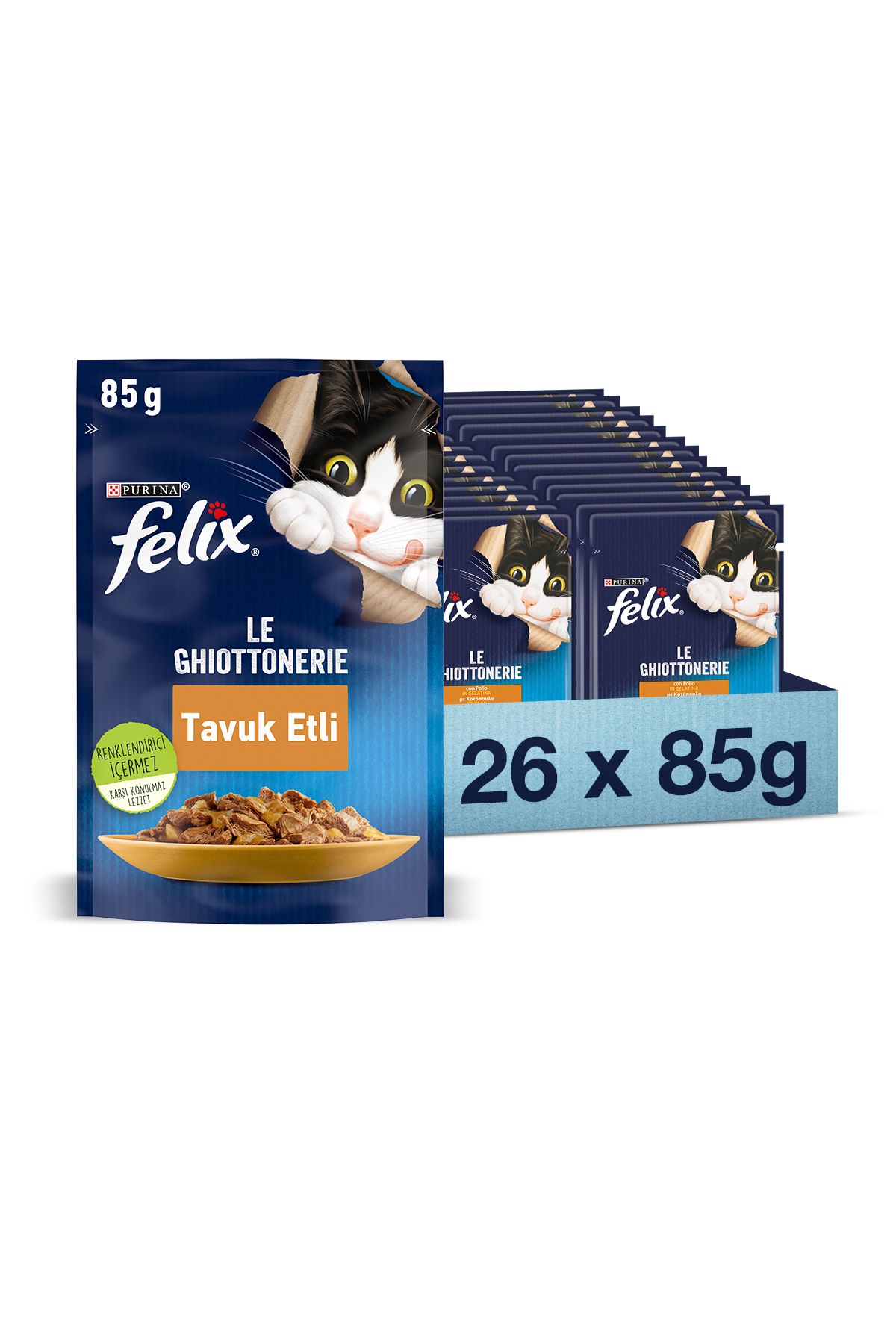 FELİXTavuklu Yetişkin YaşKedi Maması 85 gr X...