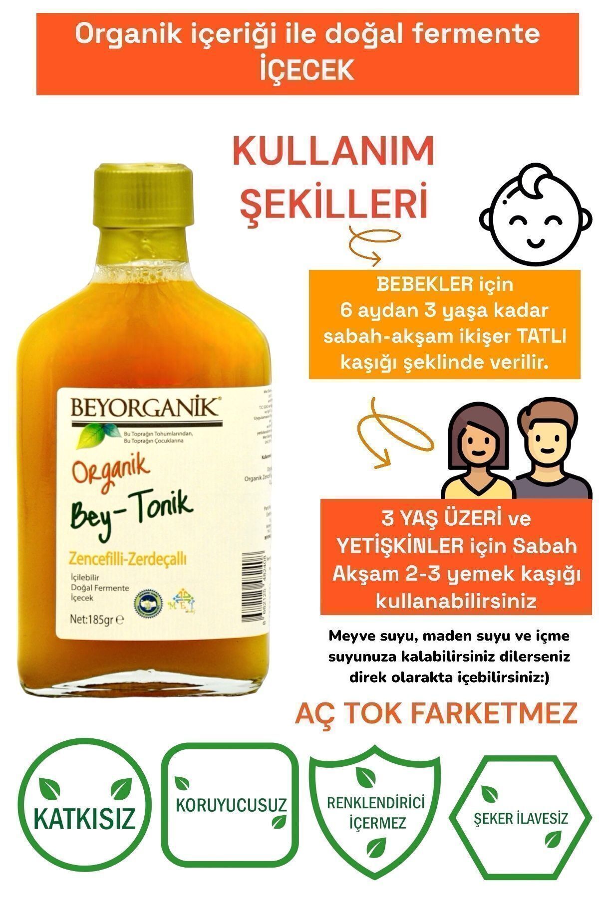 Organik Bey Tonik (zerdeçallı-zencefilli) Bey Tonik 185gr