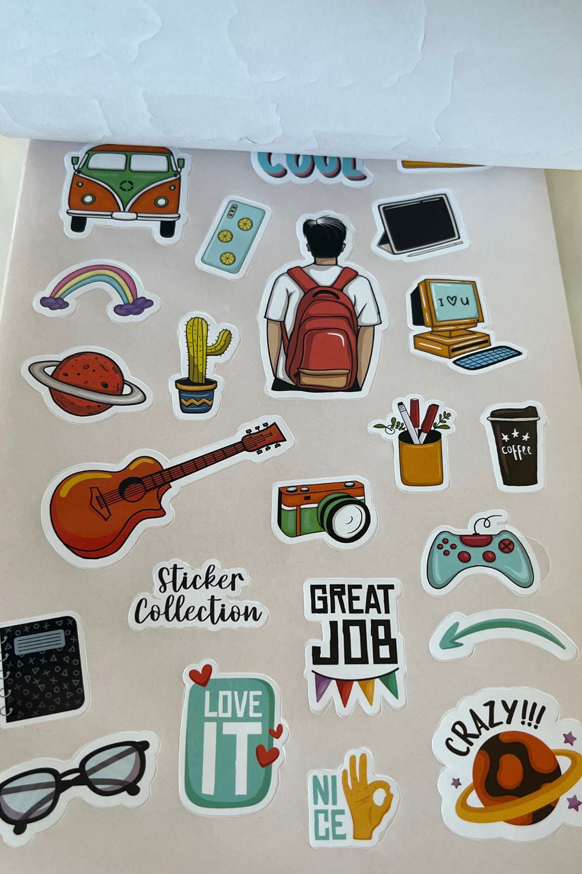 16 Sayfa Sticker Defteri DIY Etiket Defteri Rengarenk Stickerlar Ajanda Sticker Bullet Journal