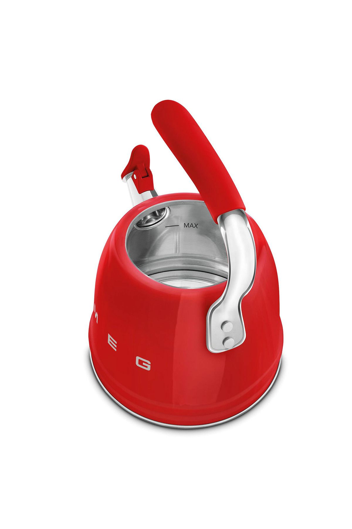 50's Style Kırmızı Set Üstü Düdüklü Kettle 2.3 Lt