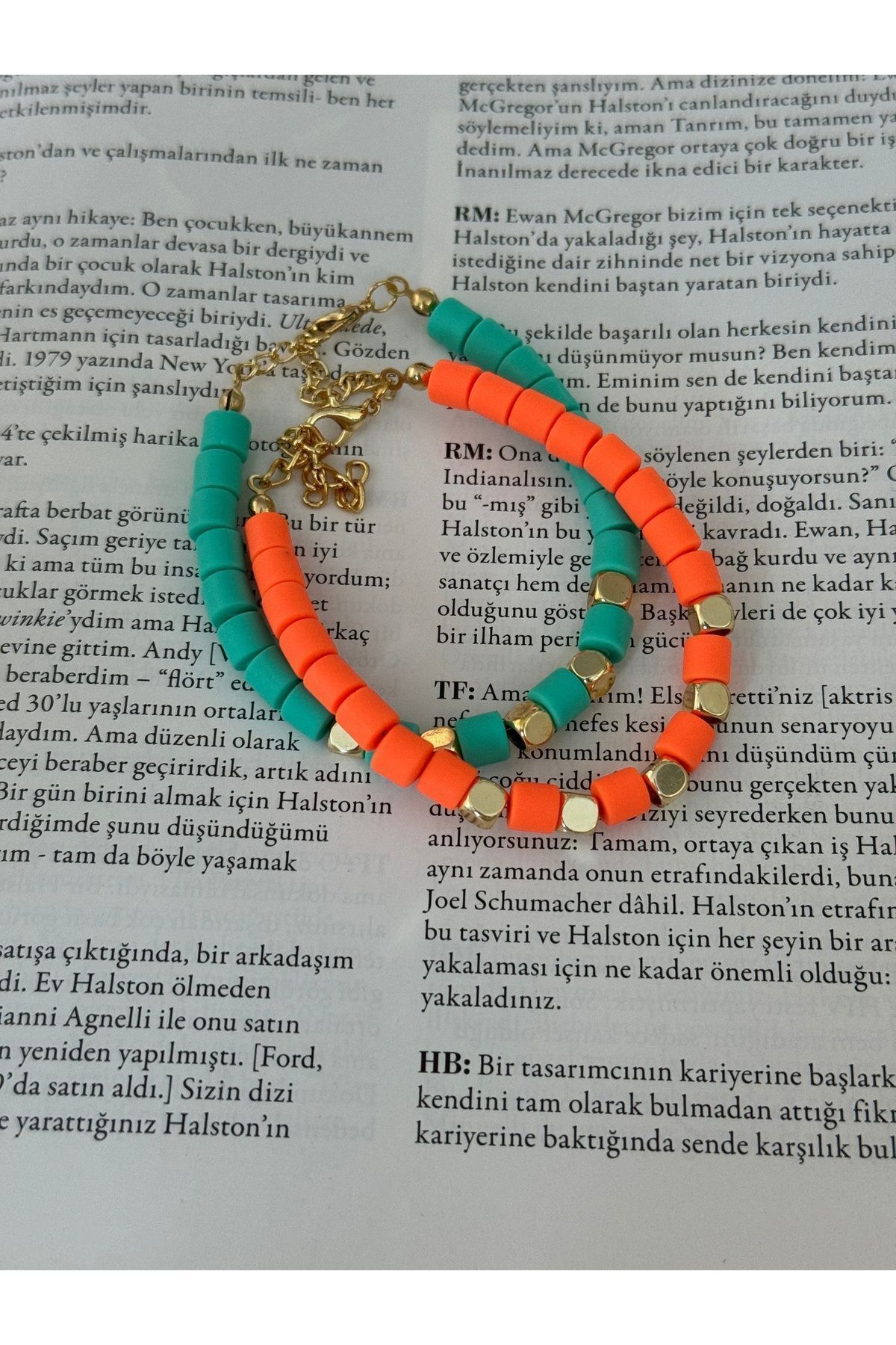 İkili Fimo Bileklik | 1 adet Turuncu ve 1 Adet Mavi Fimo Bileklik