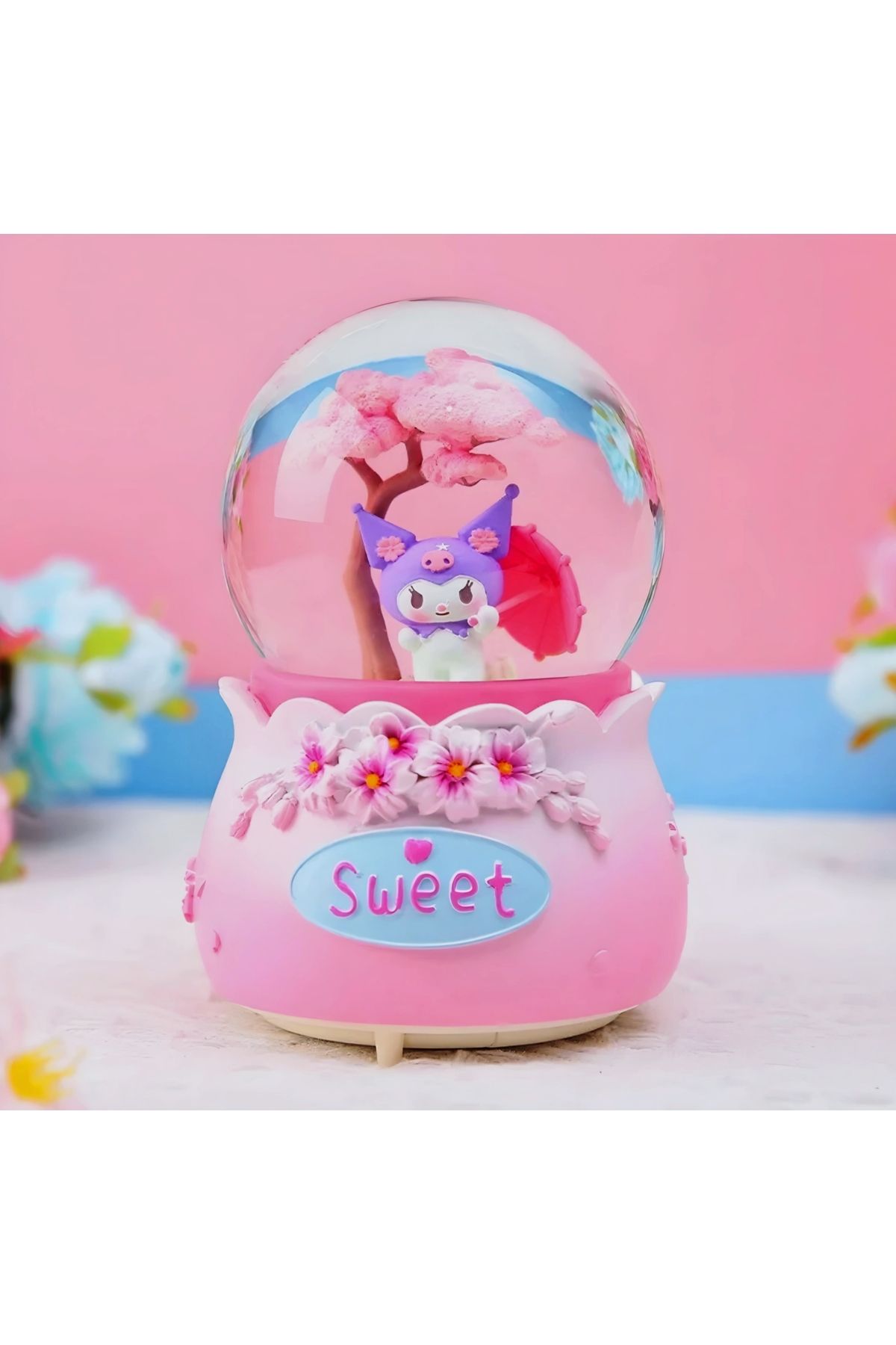 Hello Kitty Sanrio Kuromi Işıklı Müzik Küresi - Büyülü 7 Renk ve 6 Farklı Melodi ile Eşsiz Hediye