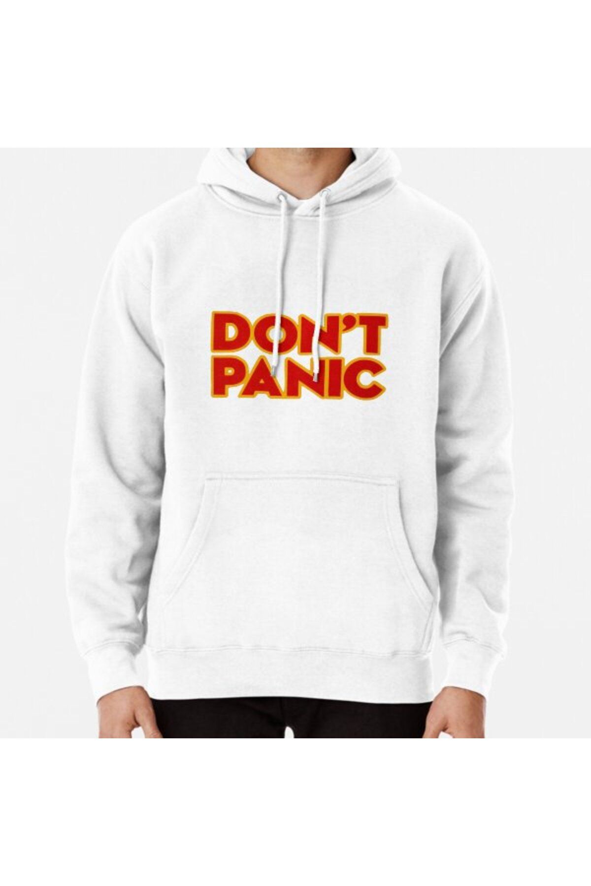 Hvit SteinDon't PanicBaskılı Sweatshirt