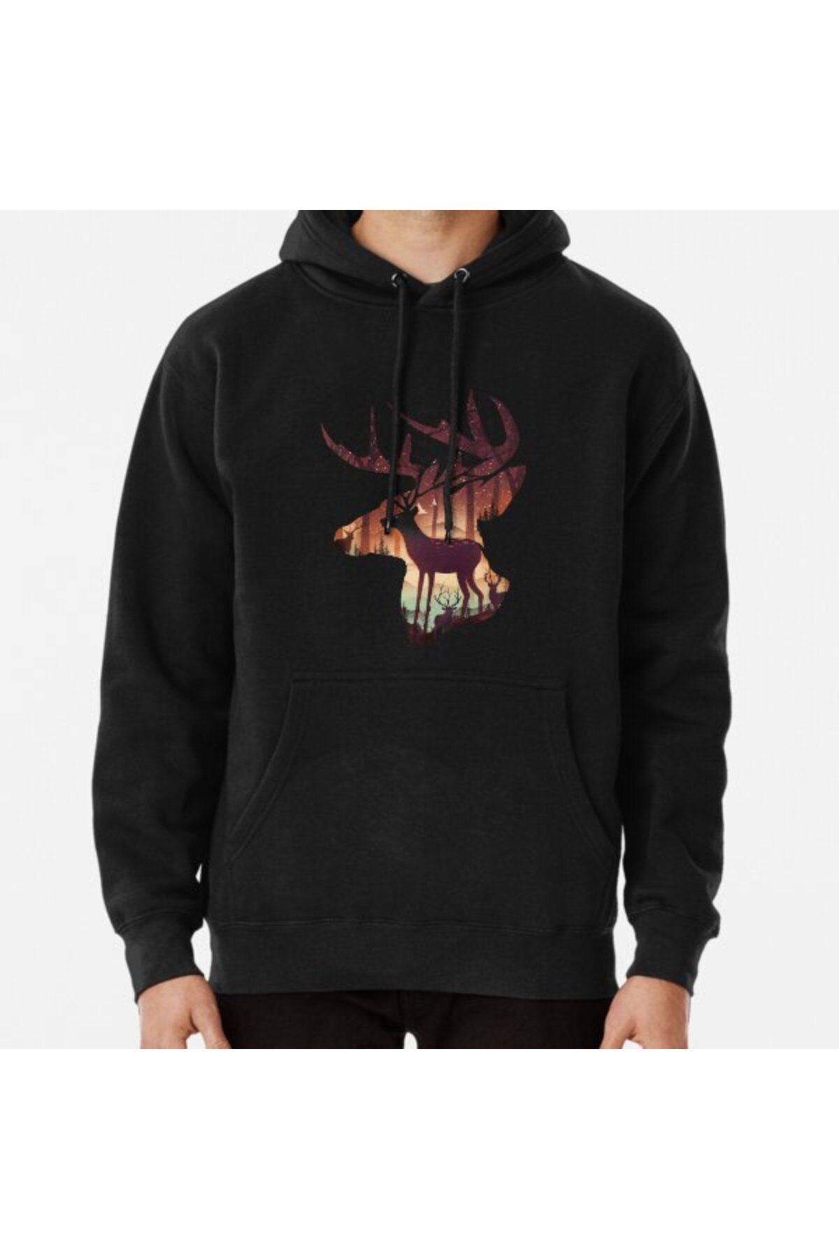 Hvit Stein Mystical DeerBaskılı Sweatshirt