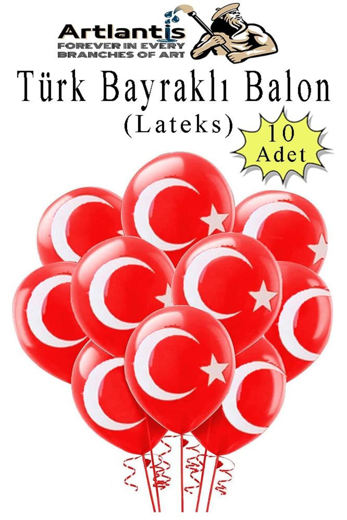 Artlantis Türk Bayraklı Balon10 Adet Ay Yıldı...