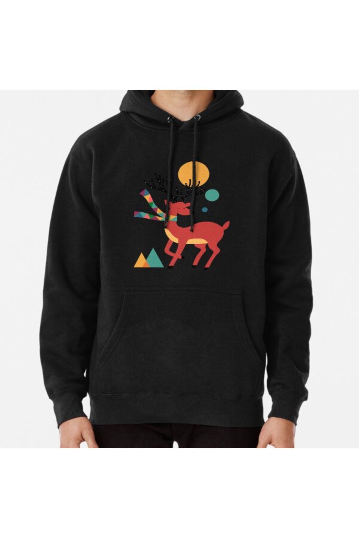 Hvit Stein Deer AutumnBaskılı Sweatshirt