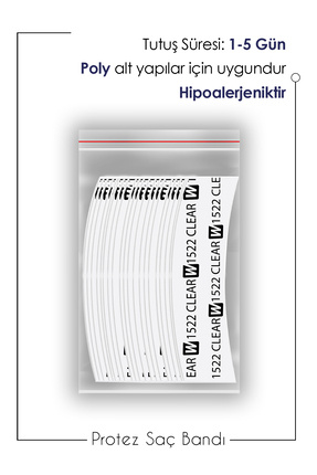 1522 Clear™ Protez Saç Bandı Oval ''c'' (2,0cm X 7,5cm) 36 Adet Image 0