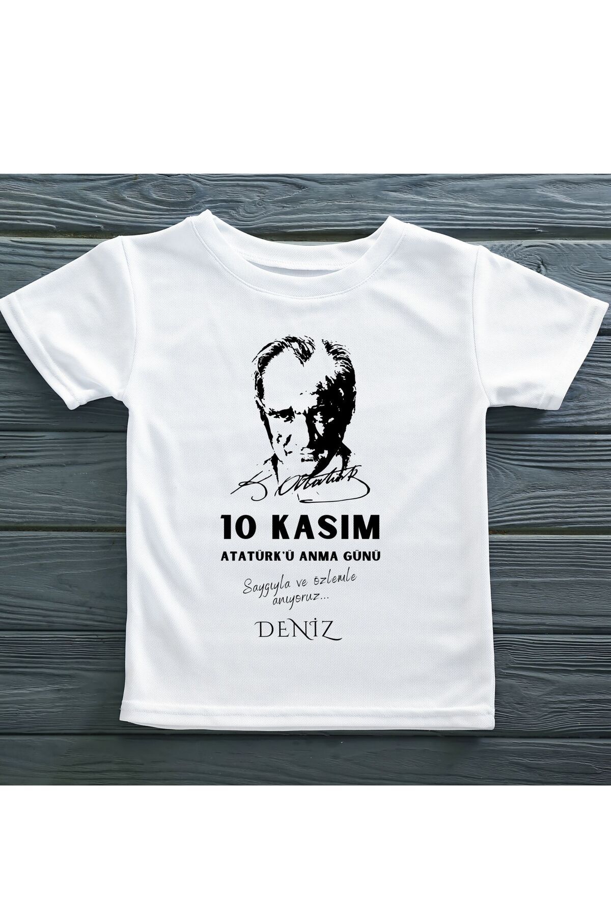 10 Kasım Atatürk Anma Günü Tema1 Kişiye Özel Çocuk Tişörtü