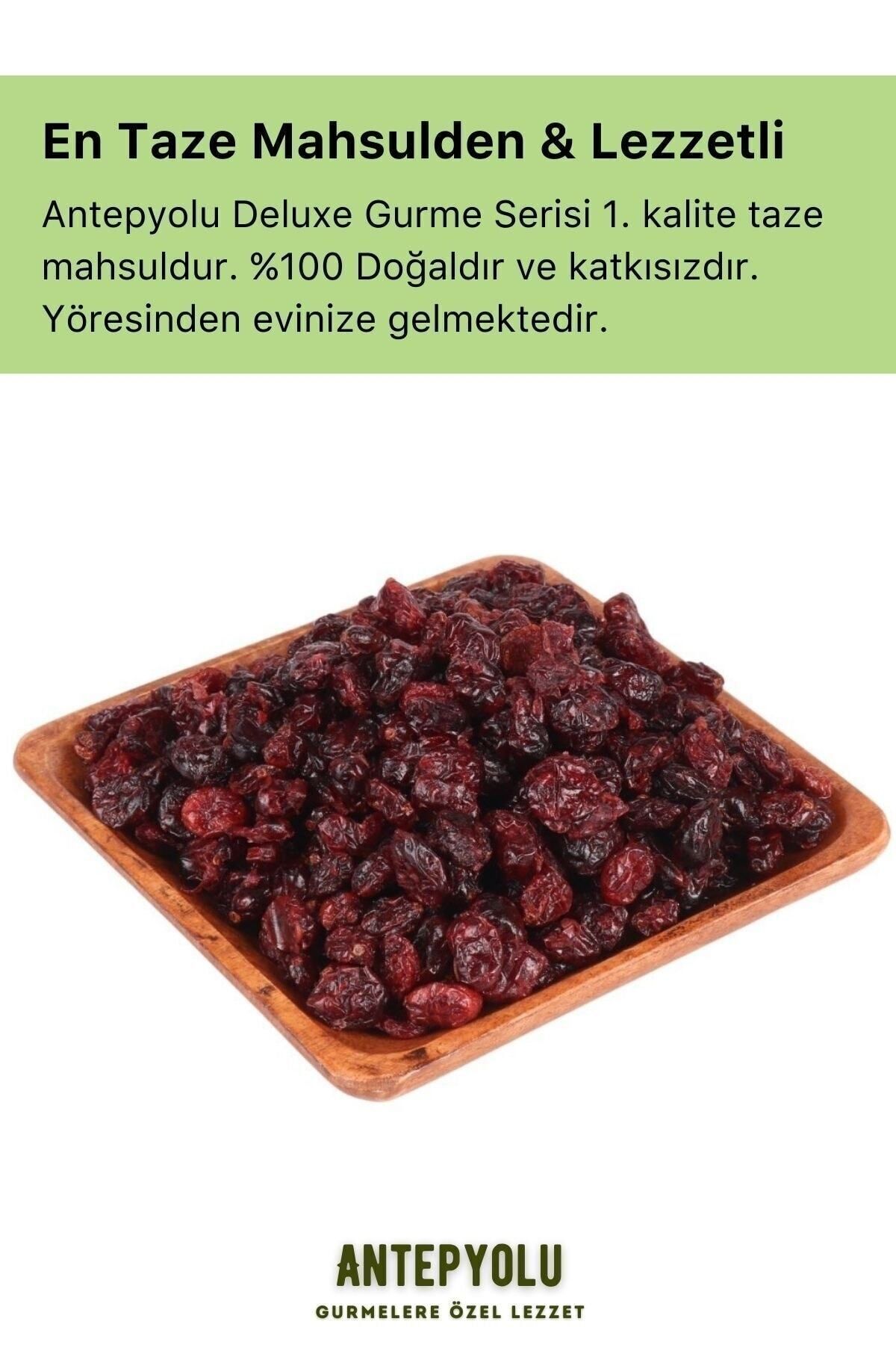 Deluxe Gurme Serisi Taze Çekirdeksiz Yaban Mersini Kurusu Kuru Turna Yemişi Cranberry 60 gr