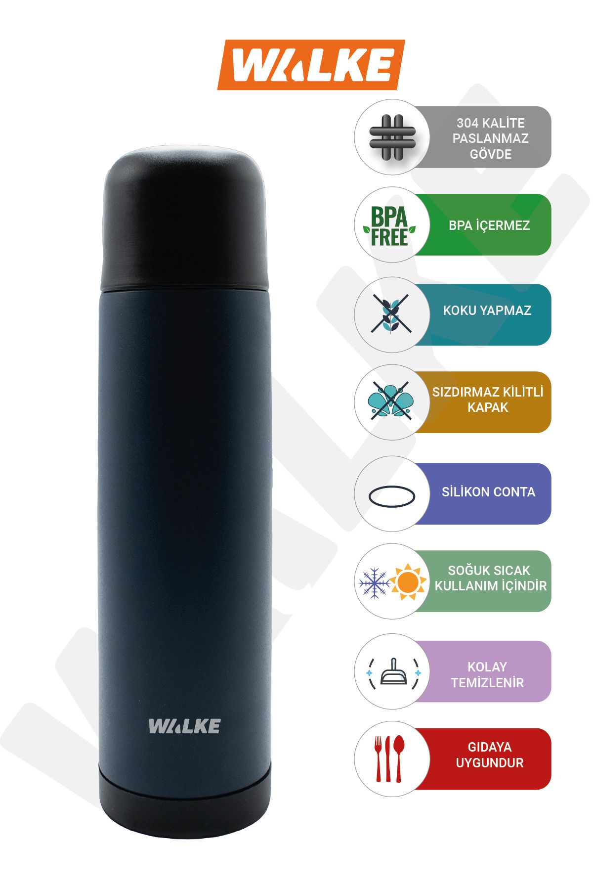 WalkePremium 750 ml ÇiftKatmanlı Paslanmaz Çe...