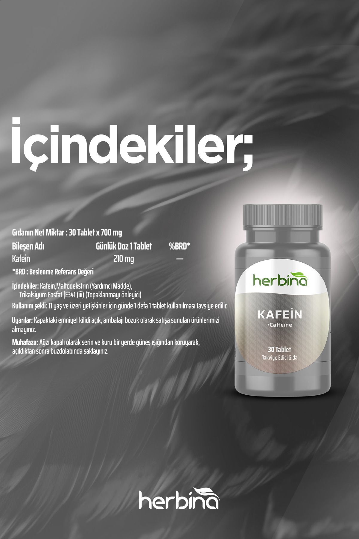 Kafein 210 mg 30 Tablet