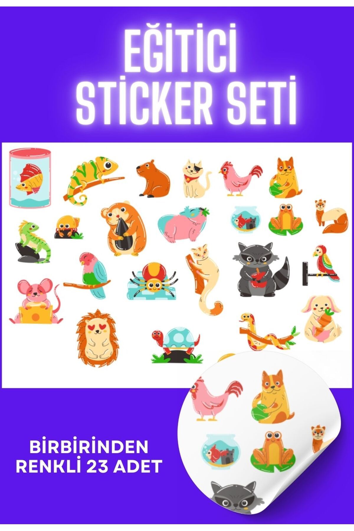 Sticksy Neşeli HayvanlarÇıkartma Sticker Seti...