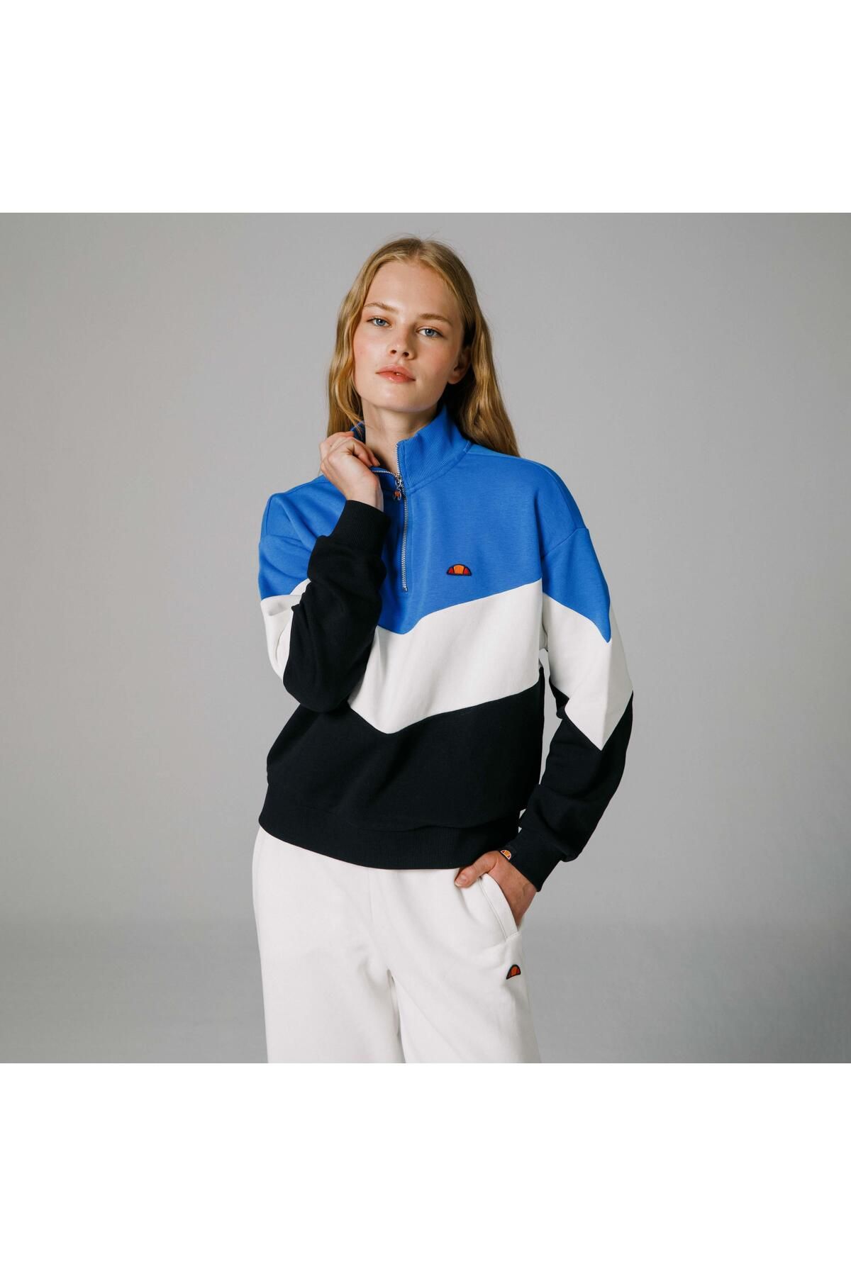 Yarım Fermuarlı Sweatshirt Kadın Sweat Ef176