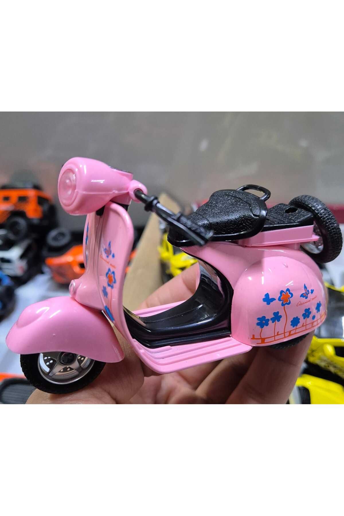 Diecast Model Pembe Vespa Motor Scooter Metal Oyuncak Motorsiklet 13Cm